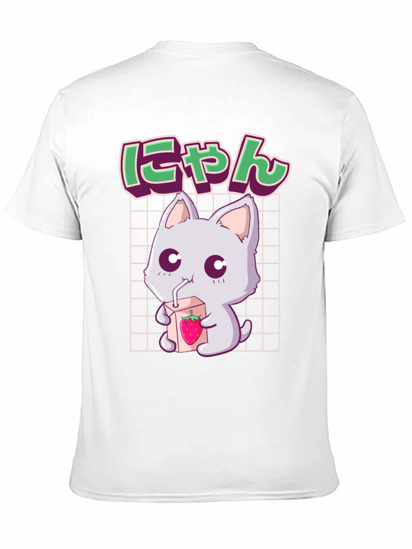 Kawaii Cat Strawberry Milk Anime Graphic Tee