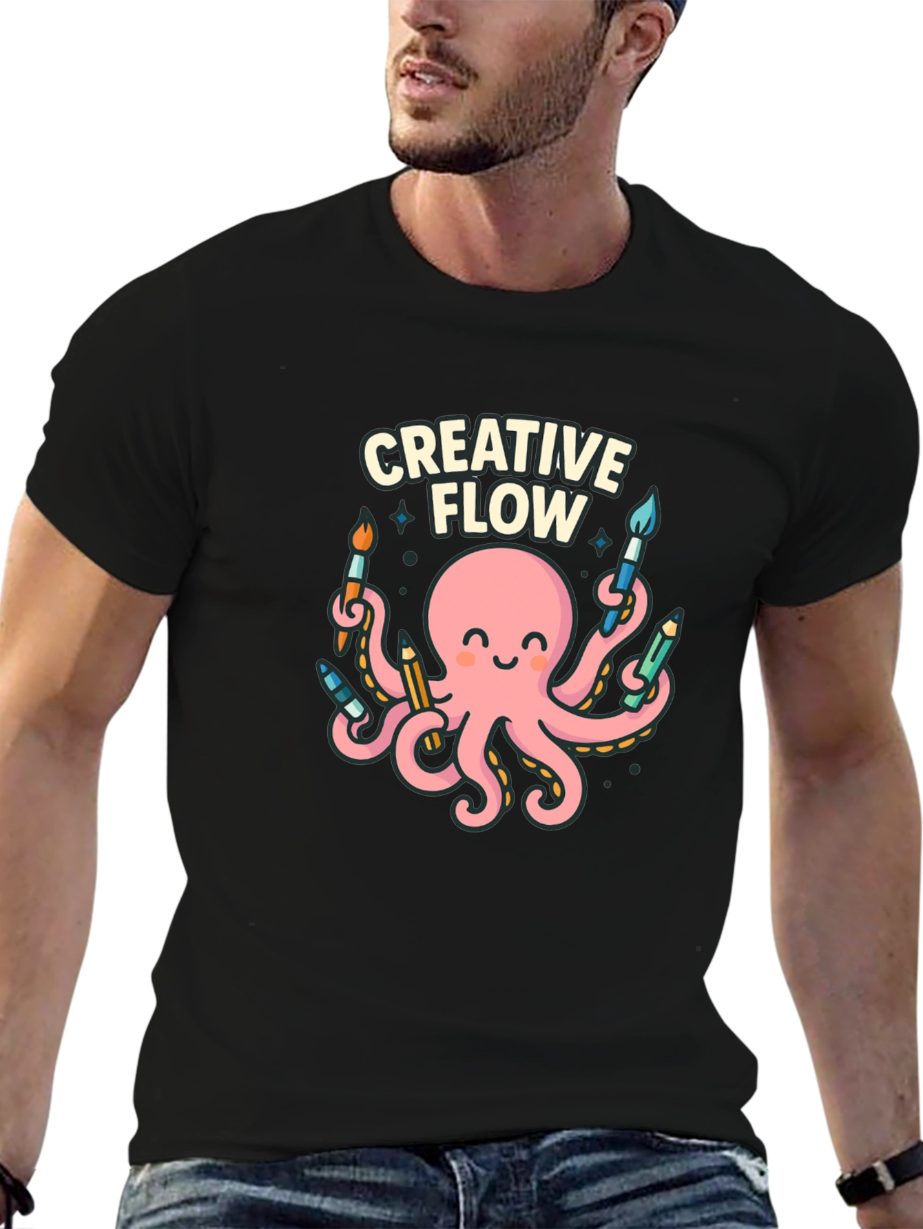 Creative Flow Octopus Graphic T-Shirt