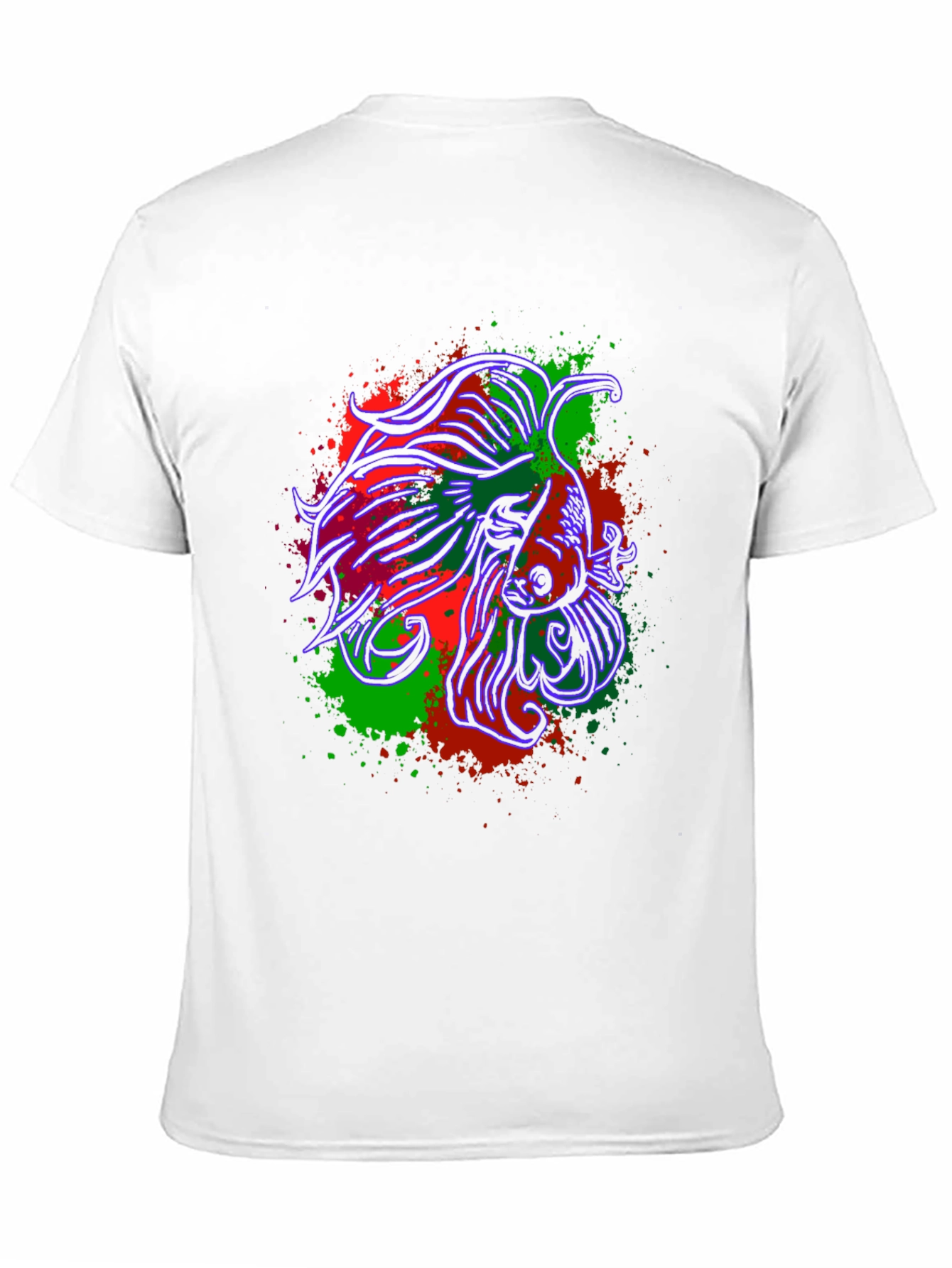 Betta Fish Graphic Tee - Mens Black Cotton T-Shirt