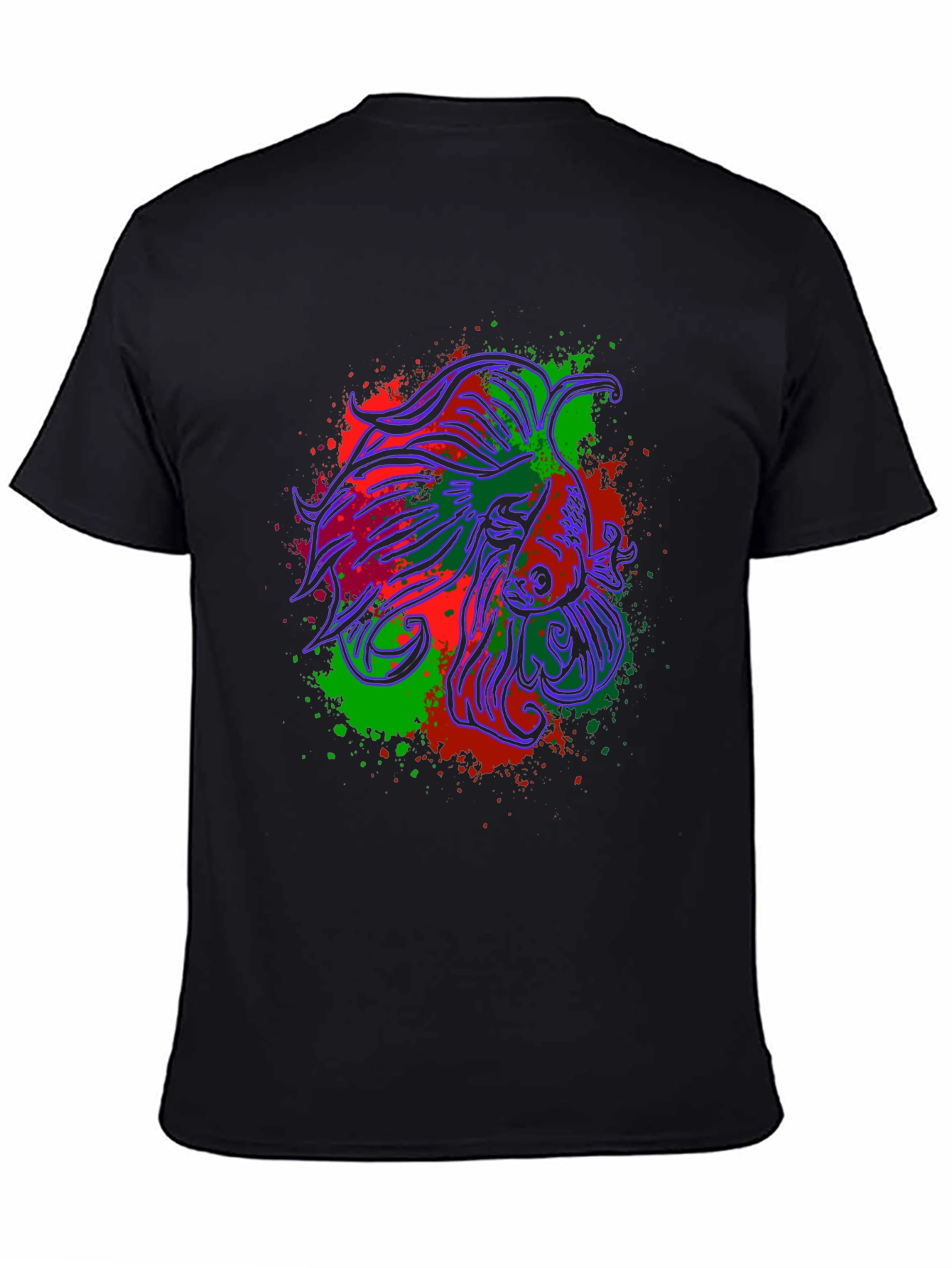 Betta Fish Graphic Tee - Mens Black Cotton T-Shirt