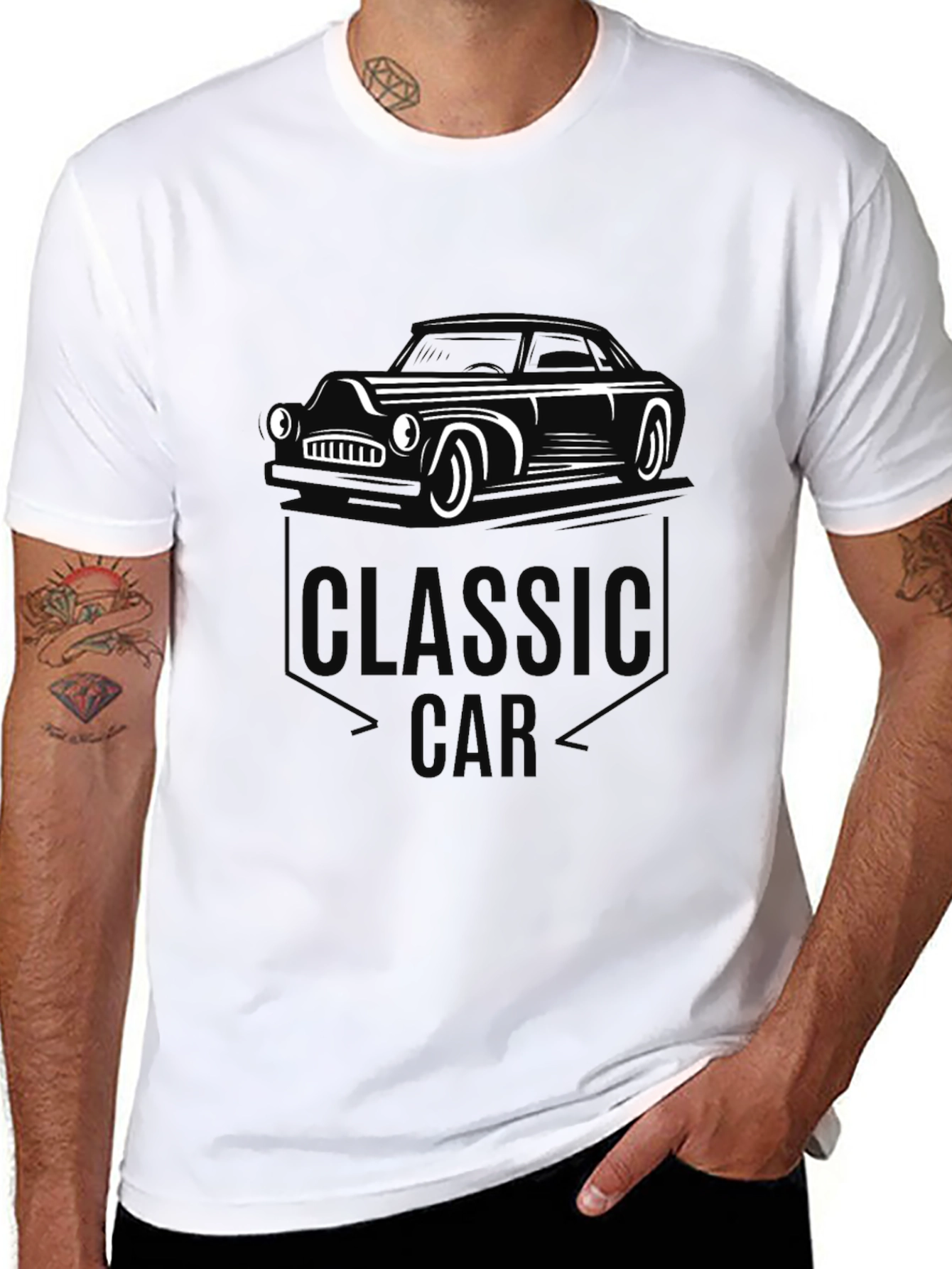 Classic Car Graphic Tee - Retro Style Mens T-Shirt
