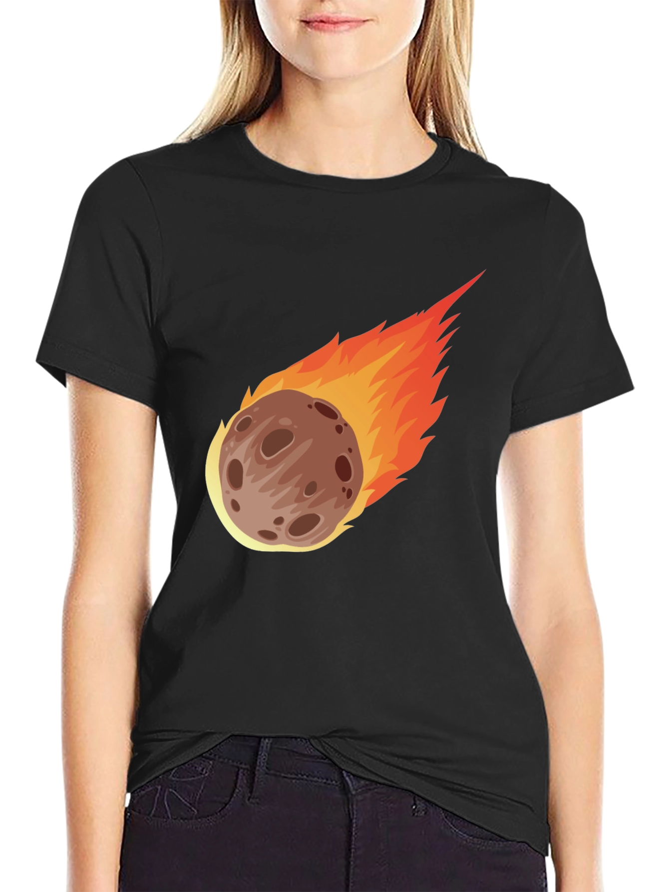 Meteor Strike Graphic T-Shirt - Black Cotton Tee