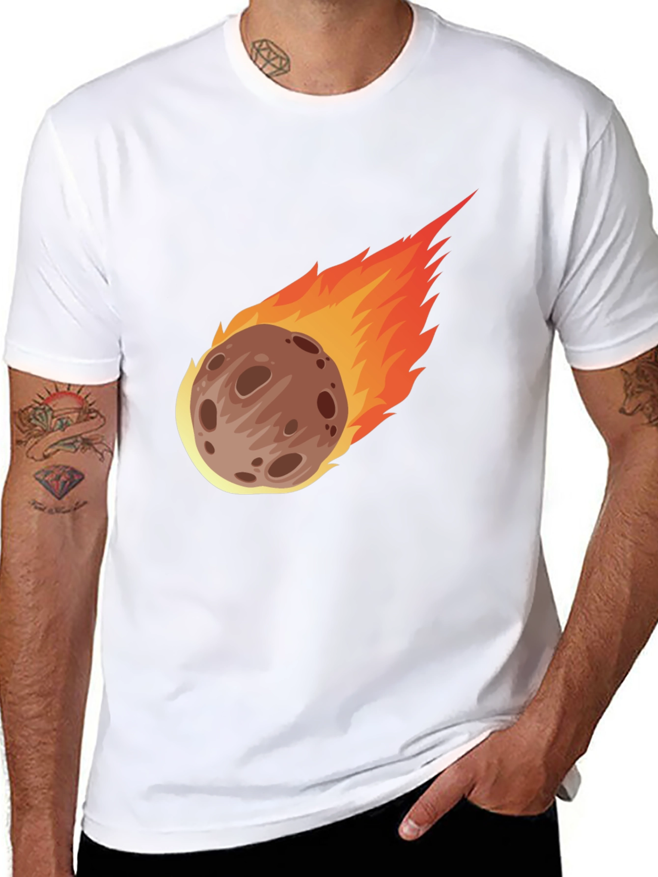 Meteor Strike Graphic T-Shirt - Black Cotton Tee