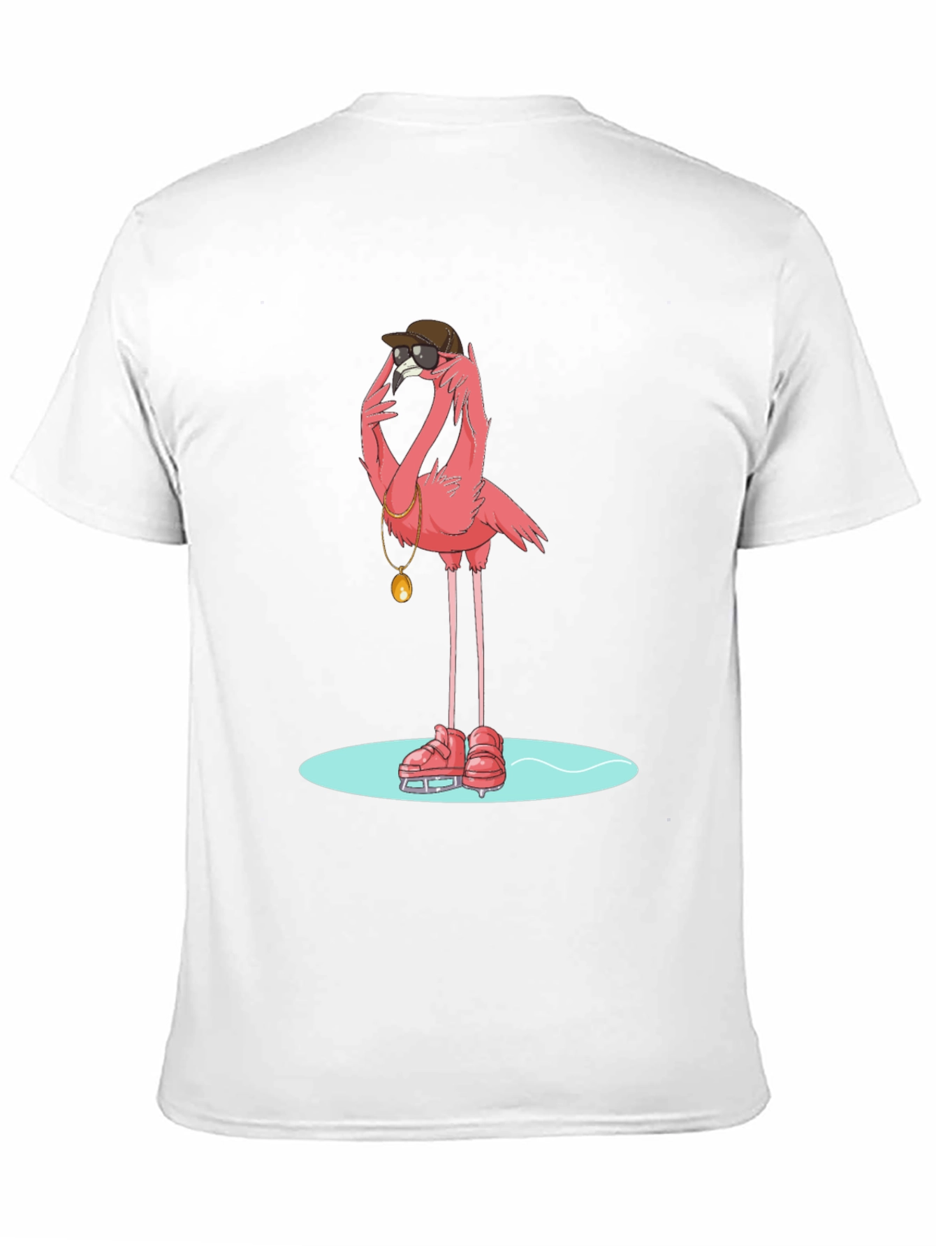 Cool Flamingo Skater Black T-Shirt