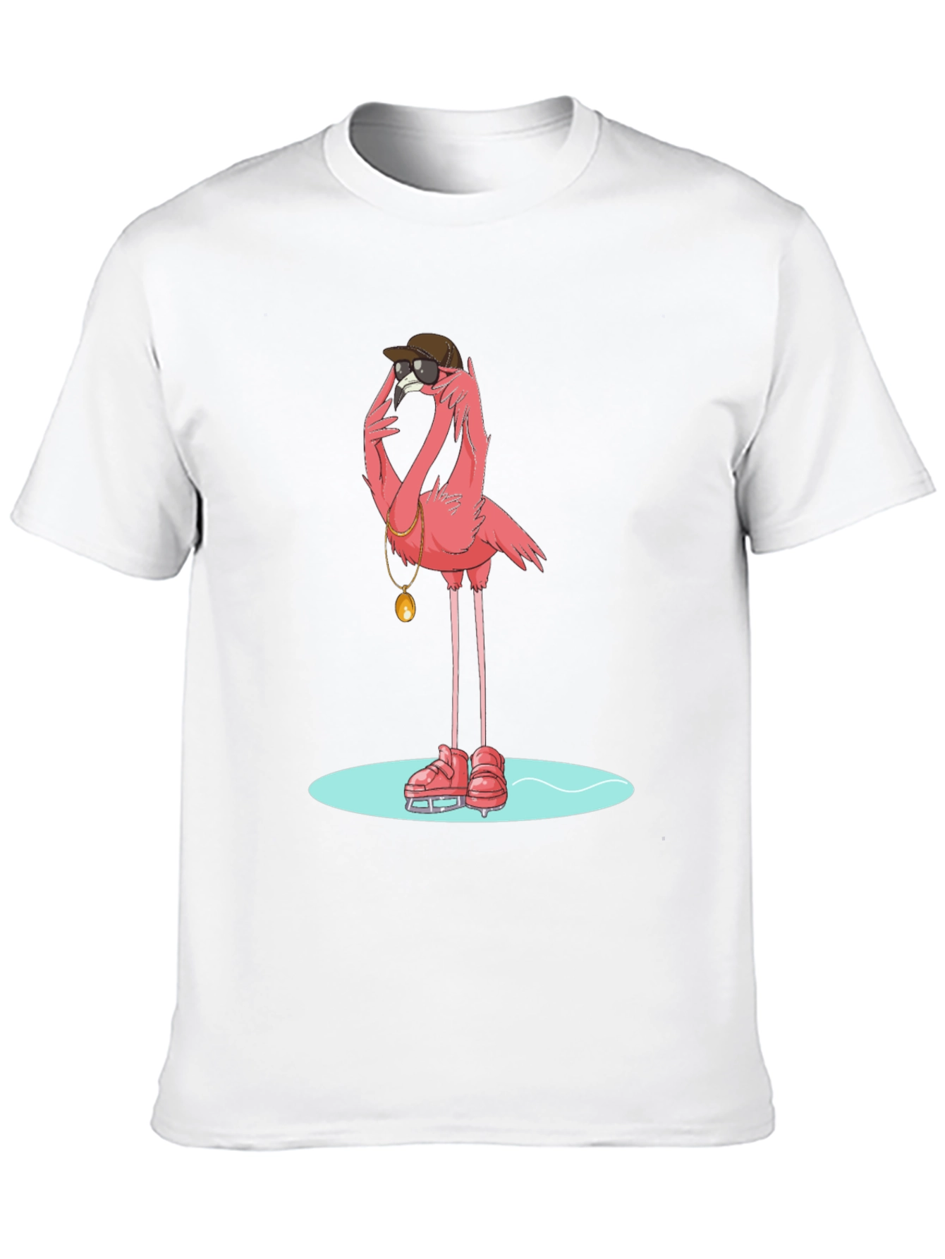 Cool Flamingo Skater Black T-Shirt