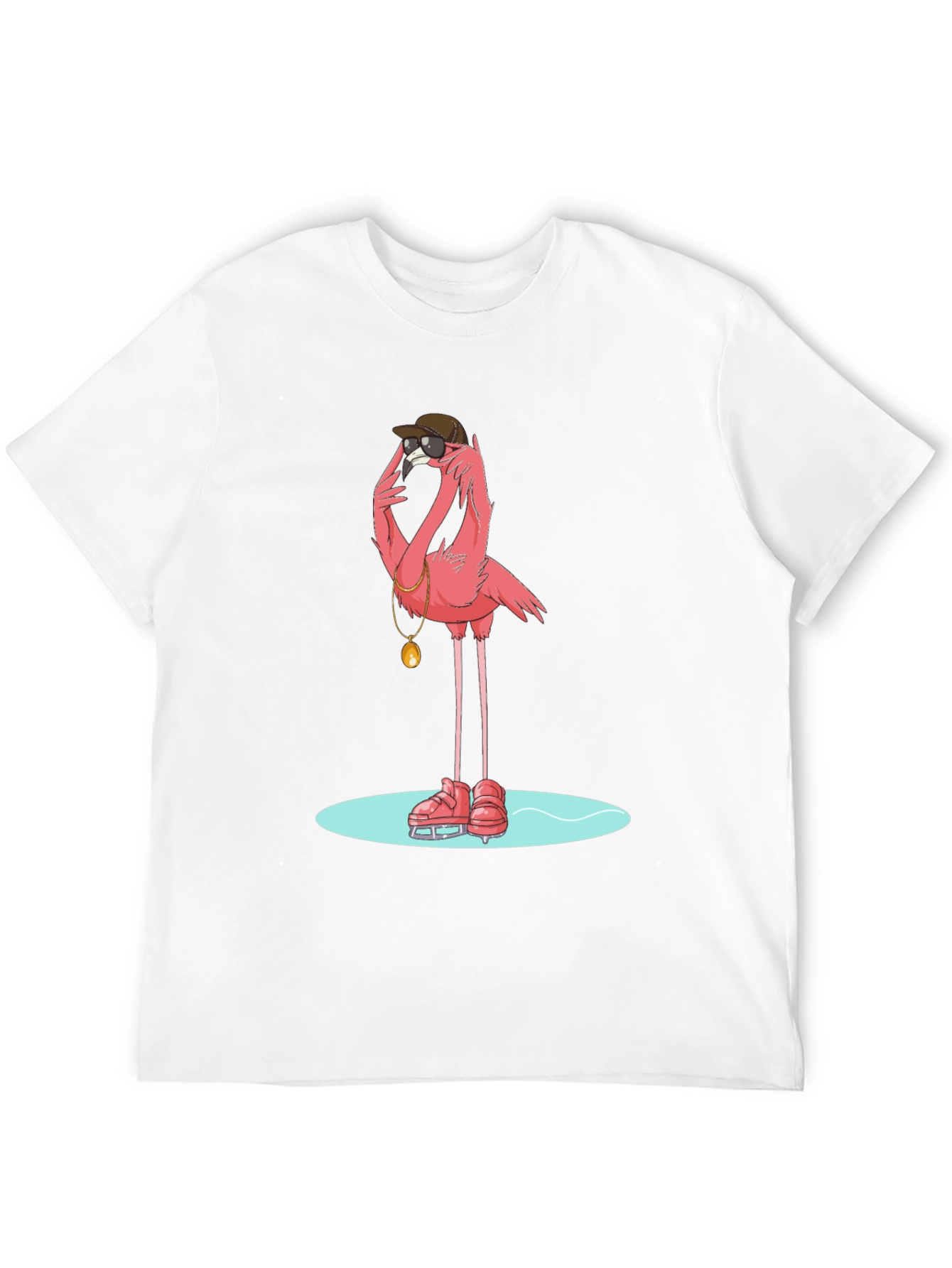 Cool Flamingo Skater Black T-Shirt