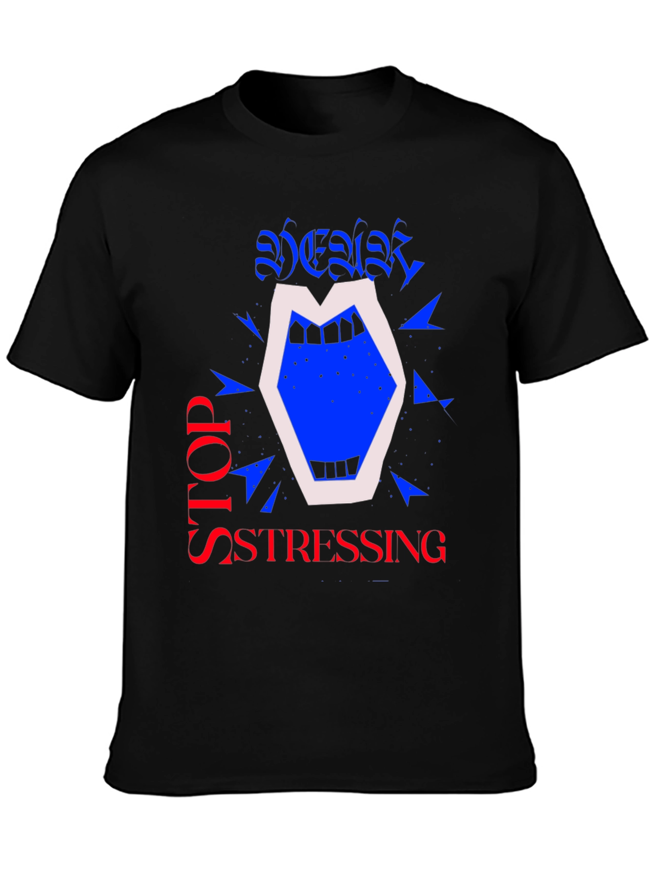 Stop Stressing Graphic Tee - Black