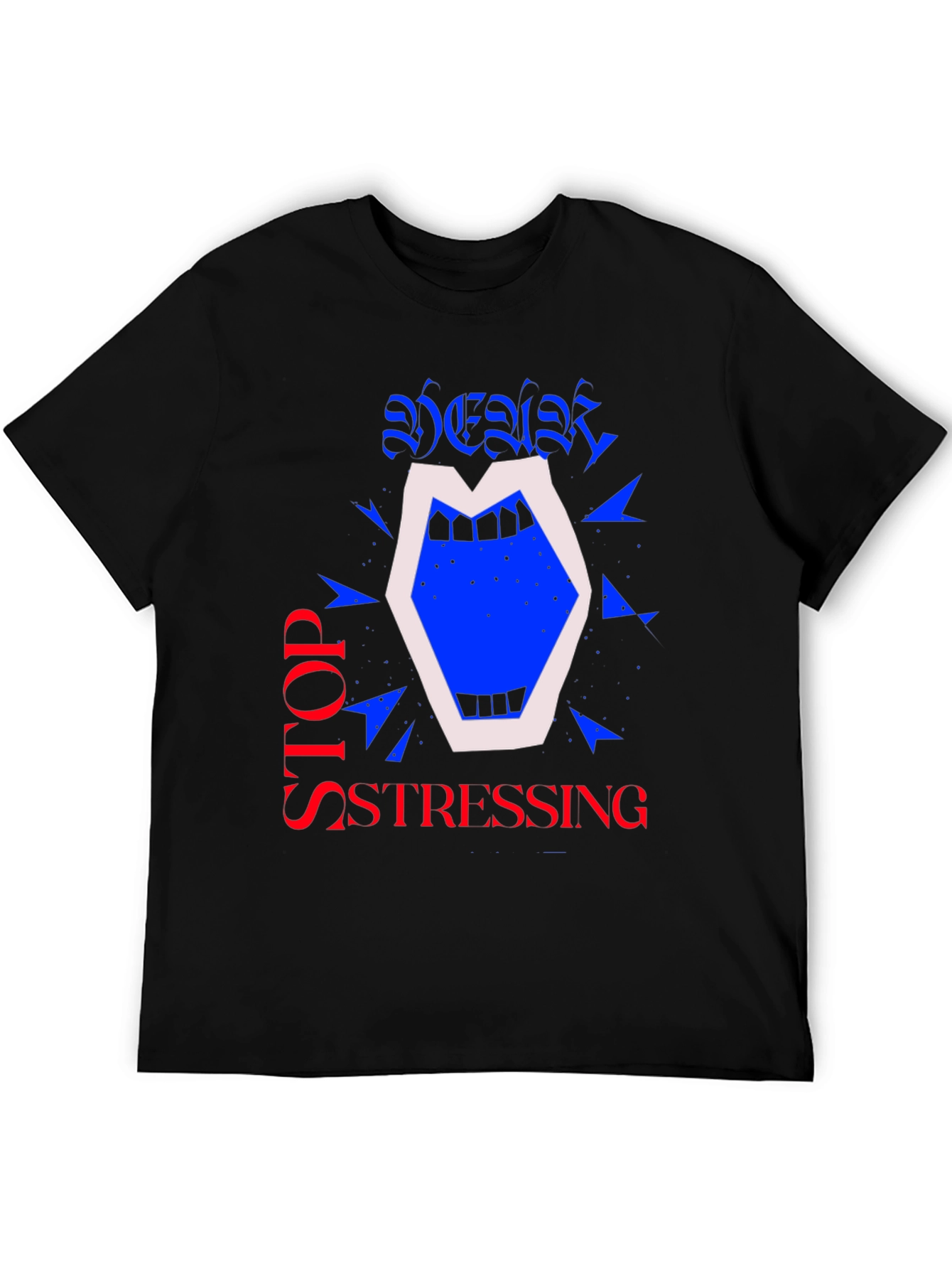 Stop Stressing Graphic Tee - Black