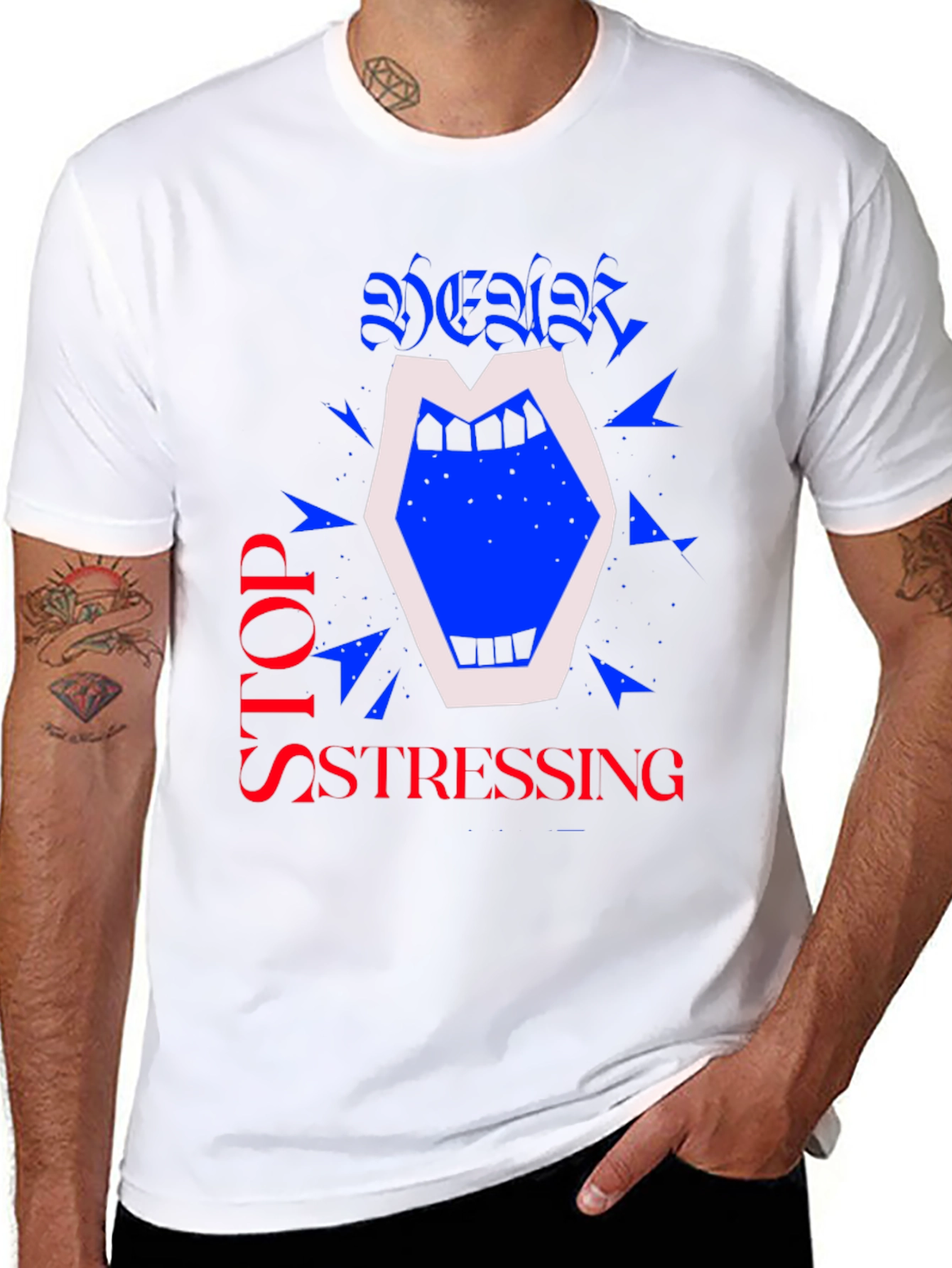 Stop Stressing Graphic Tee - Black