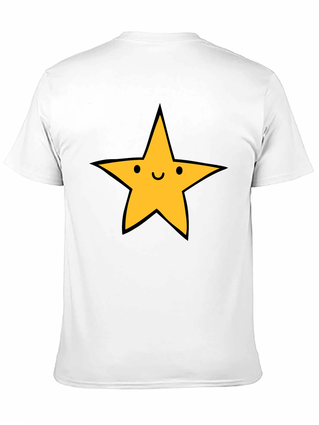 Happy Star Graphic Tee - Black Casual T-Shirt