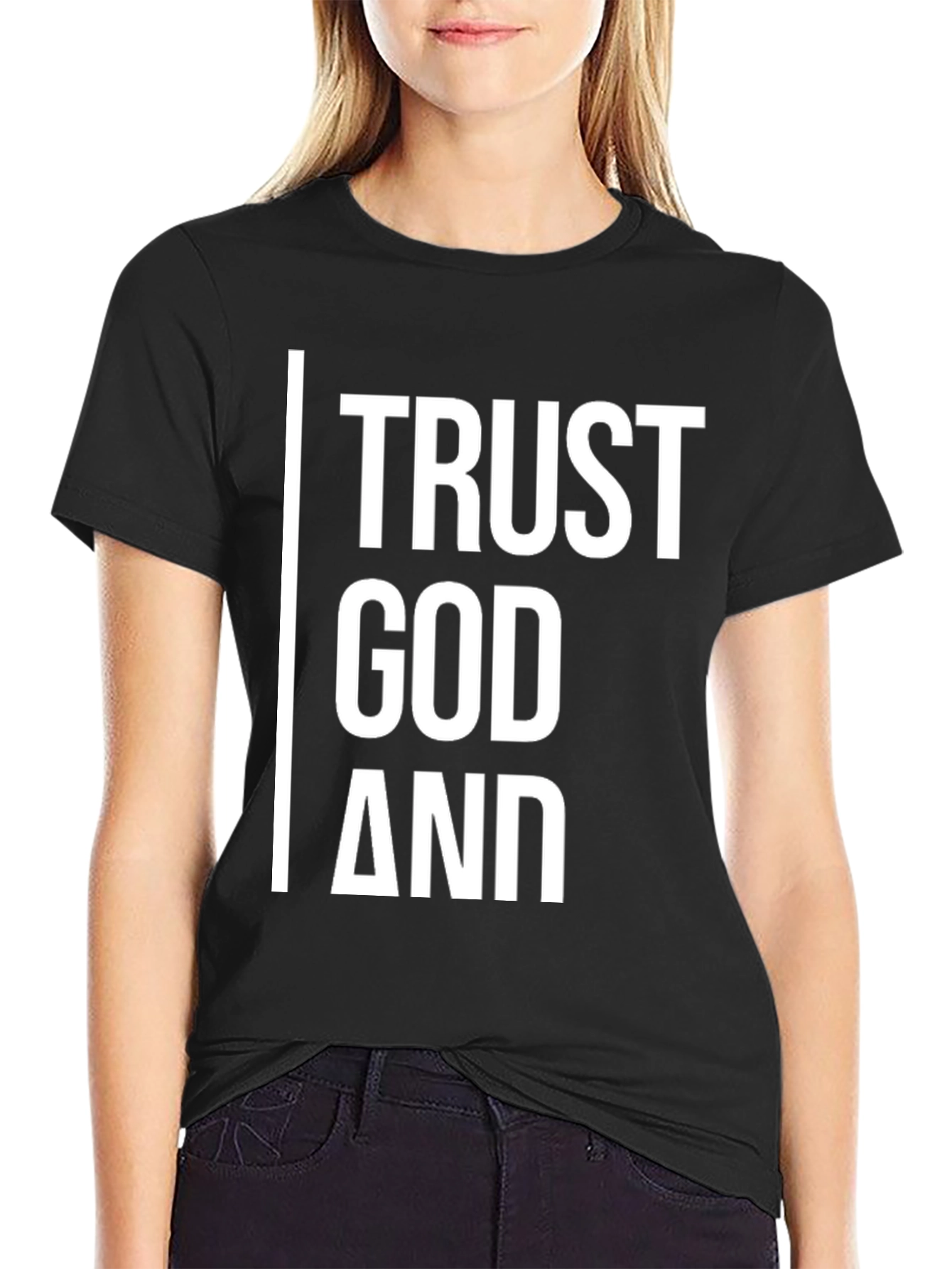 Trust God T-Shirt - Black Cotton