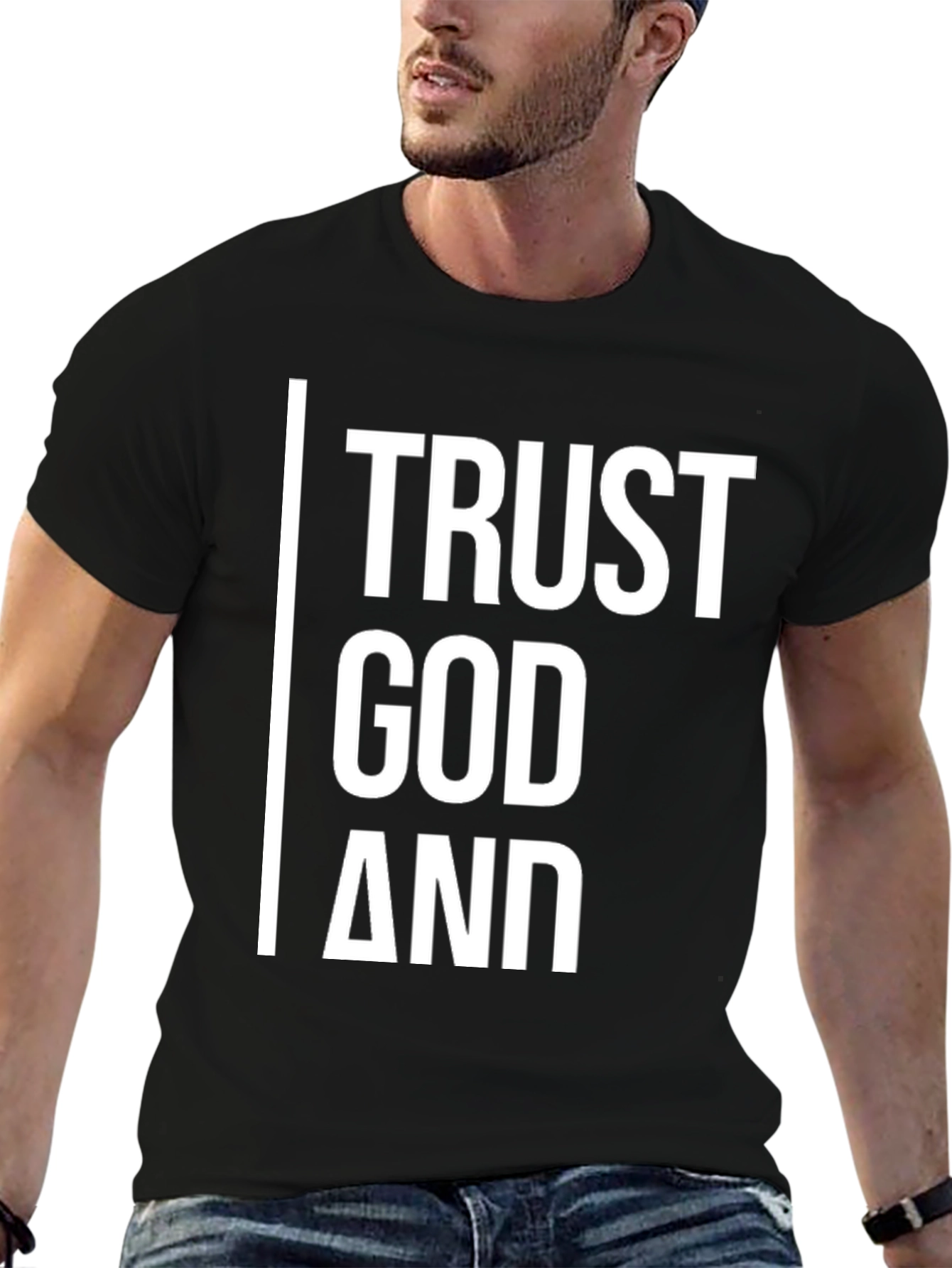 Trust God T-Shirt - Black Cotton