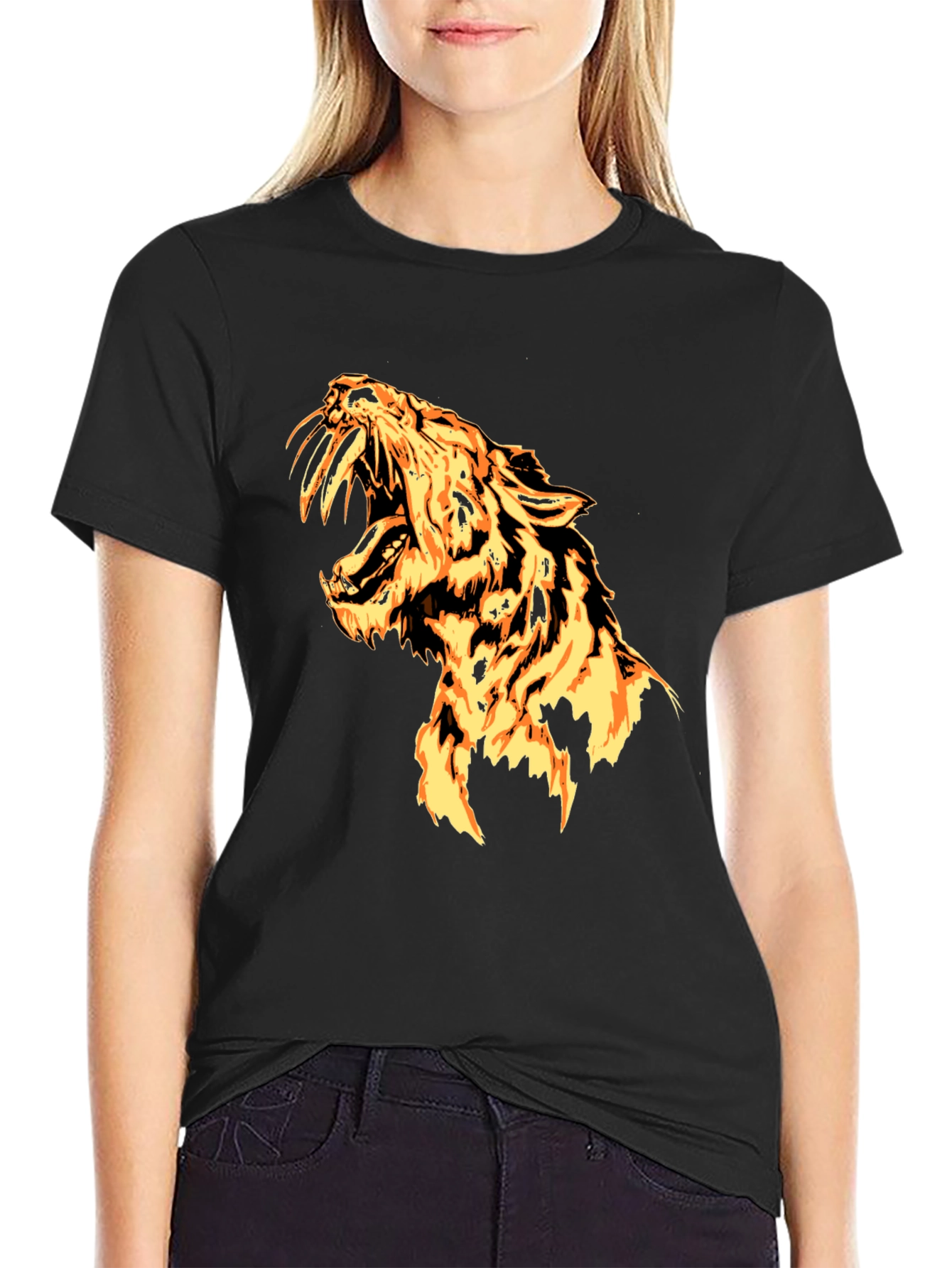 Fiery Tiger Graphic Tee - Bold Style
