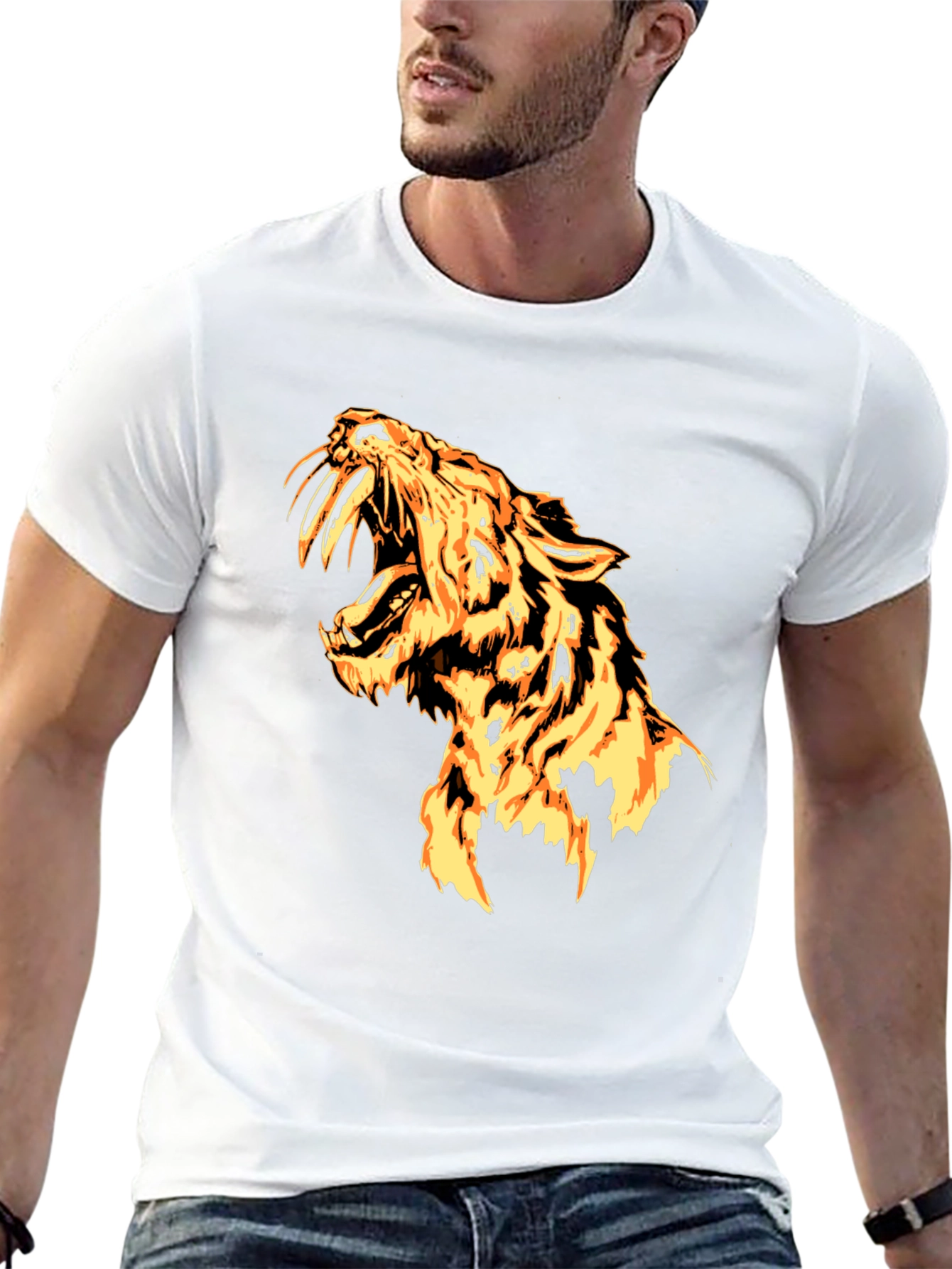 Fiery Tiger Graphic Tee - Bold Style