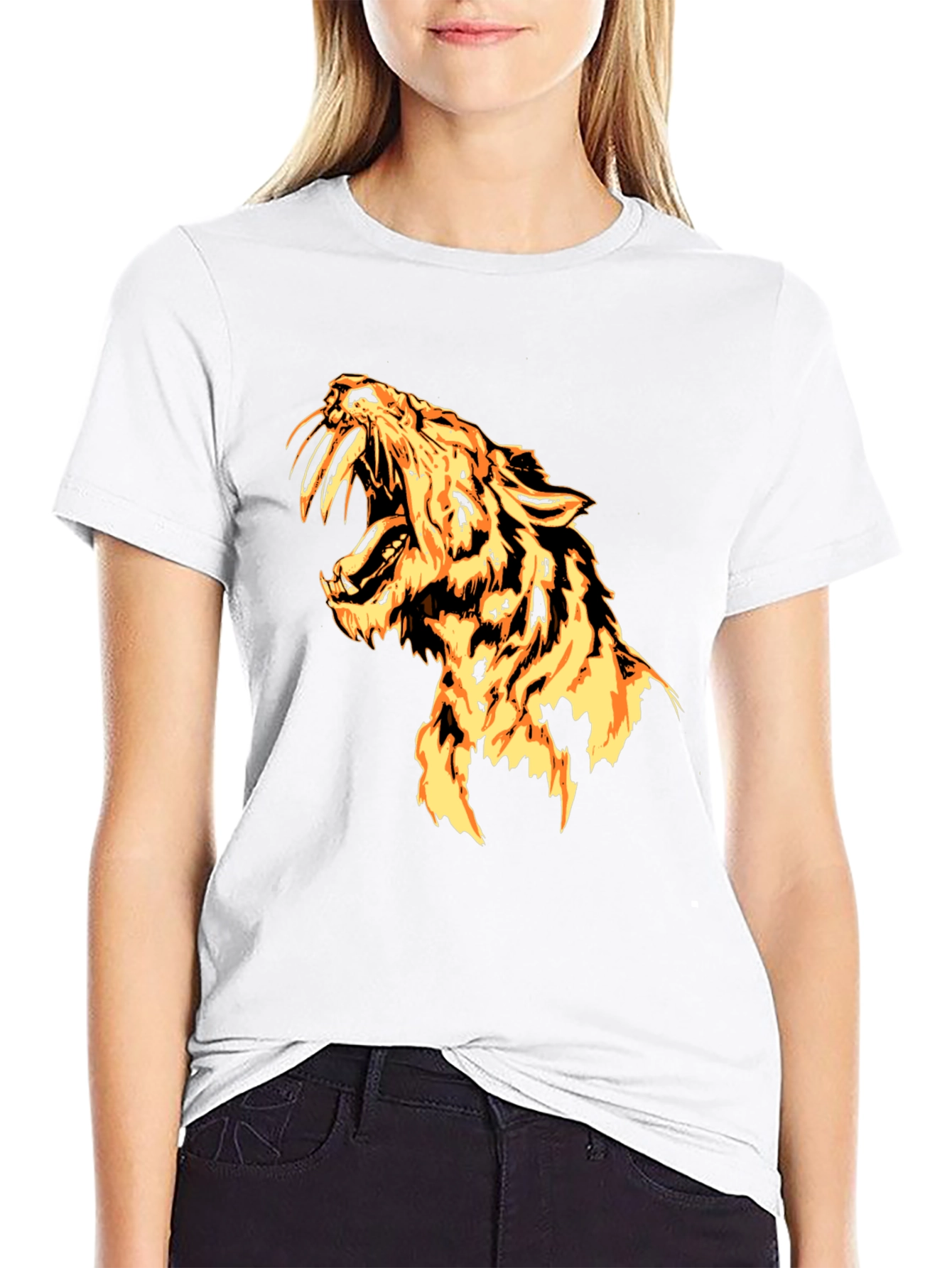 Fiery Tiger Graphic Tee - Bold Style