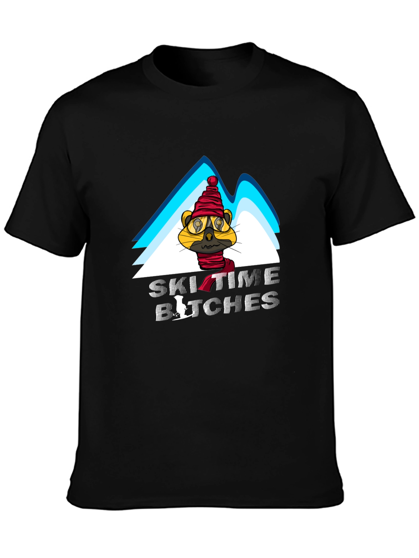 Ski Time Tee - Cartoon Animal Design