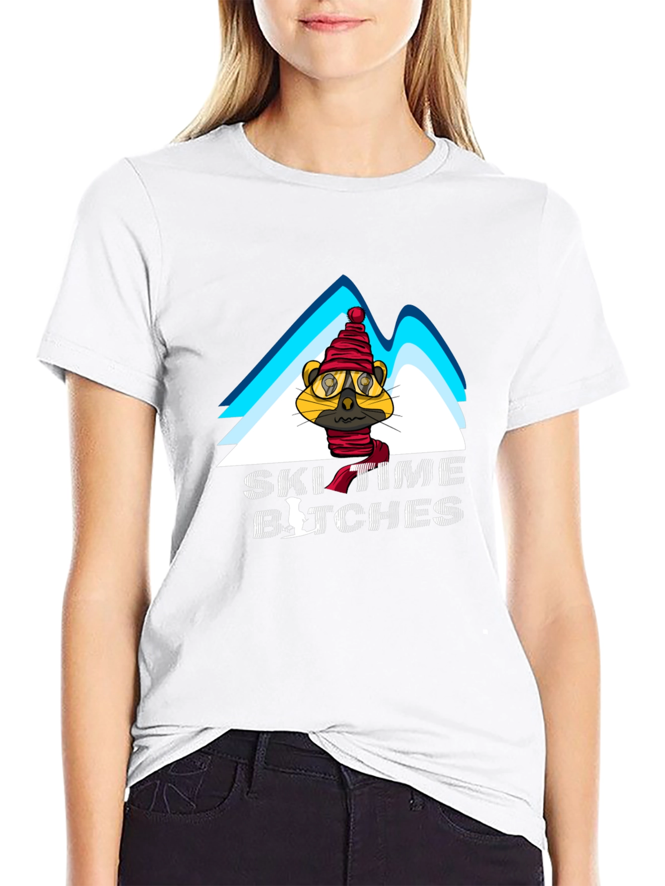 Ski Time Tee - Cartoon Animal Design