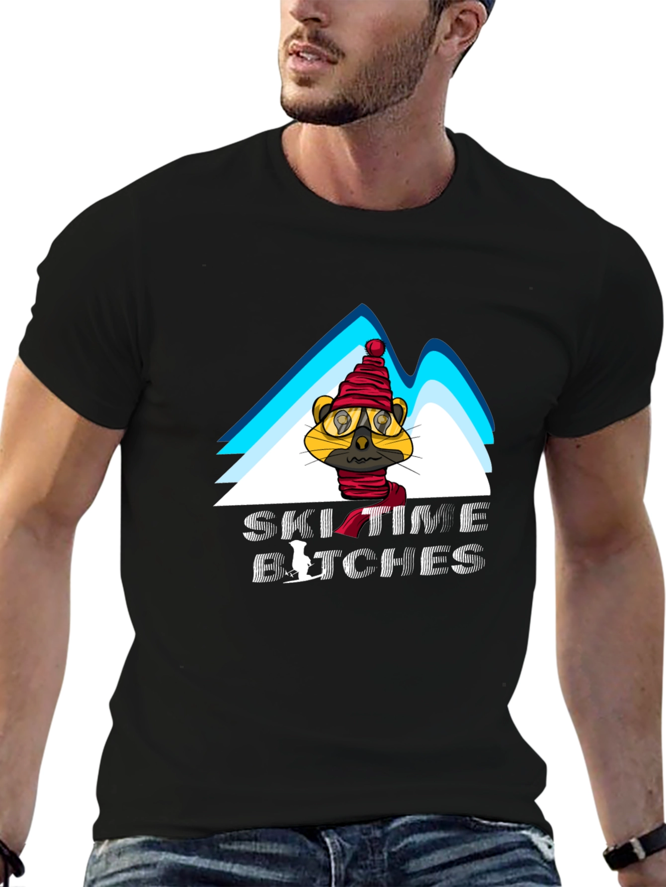Ski Time Tee - Cartoon Animal Design