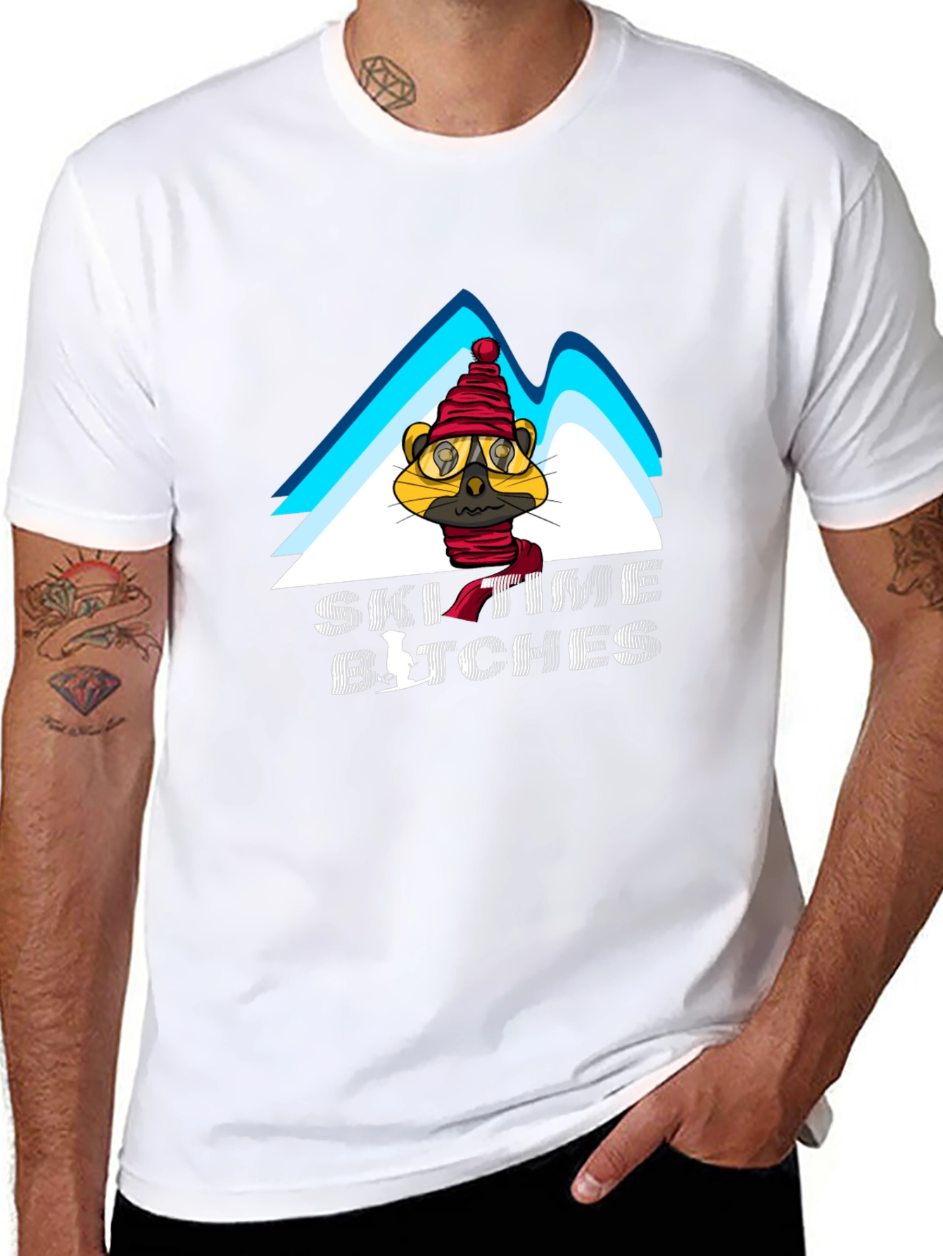 Ski Time Tee - Cartoon Animal Design