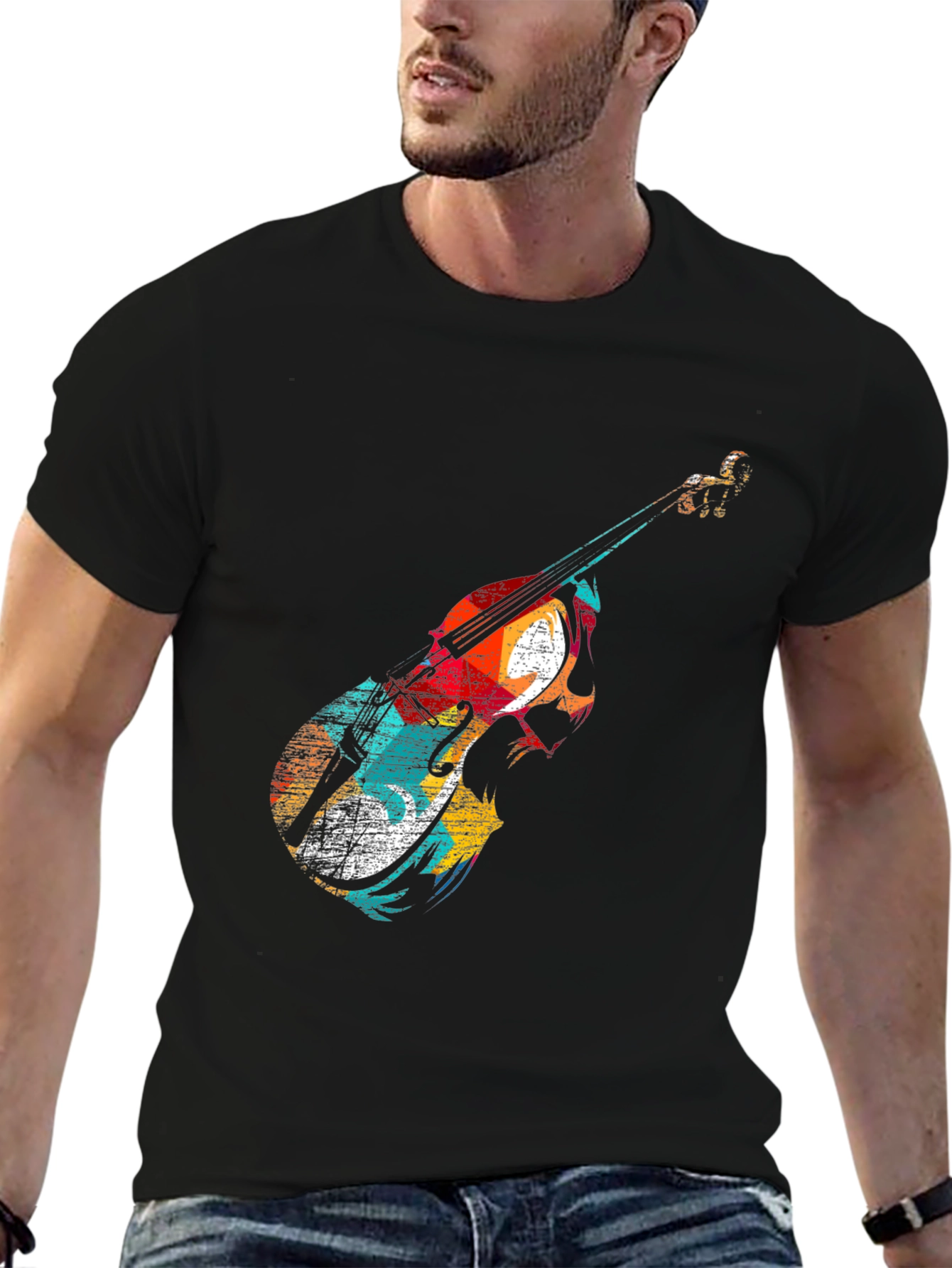 Abstract Violin Graphic Tee - Music Lover Shirt