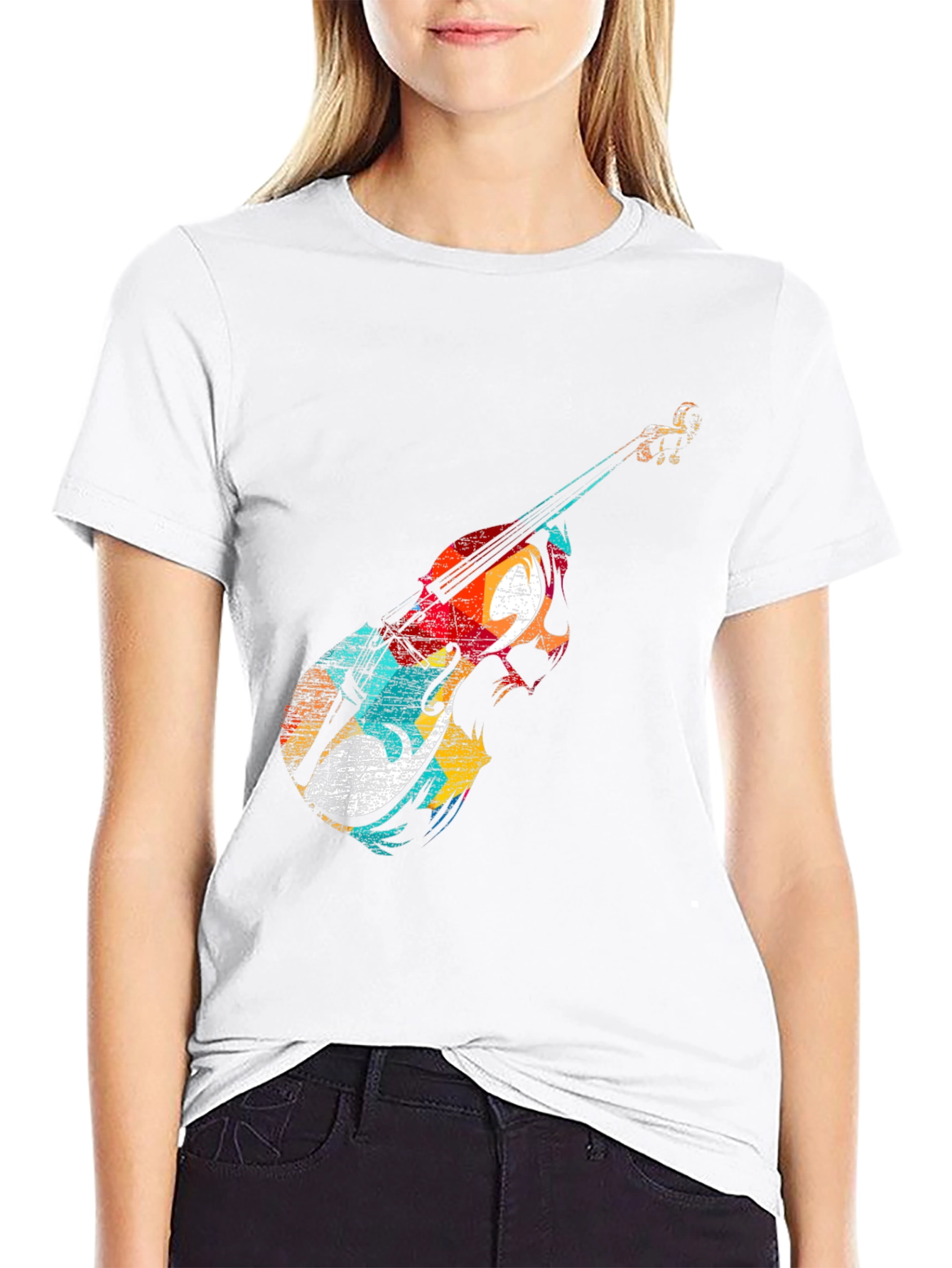 Abstract Violin Graphic Tee - Music Lover Shirt
