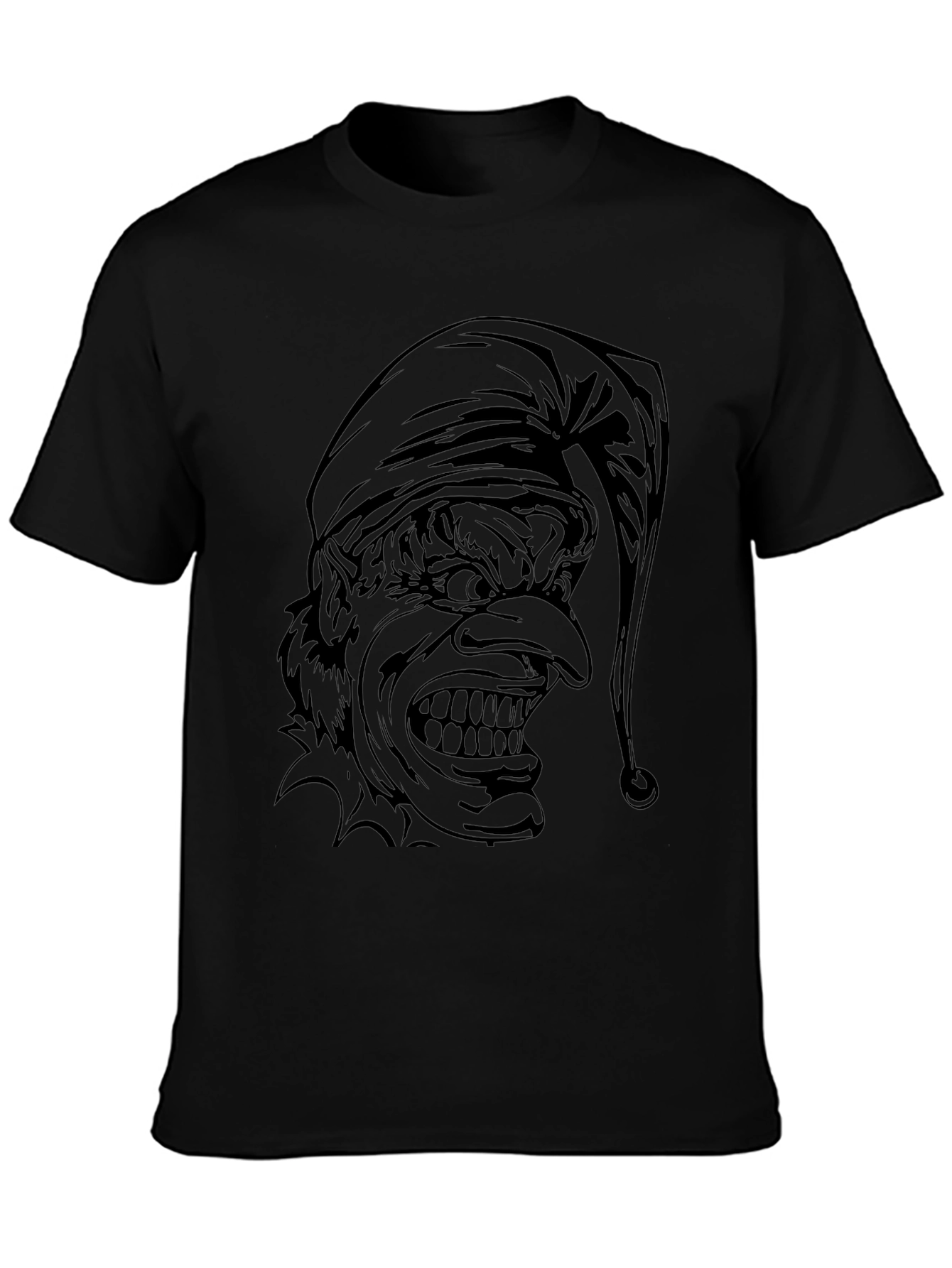 Mens Black Evil Jester Graphic T-Shirt