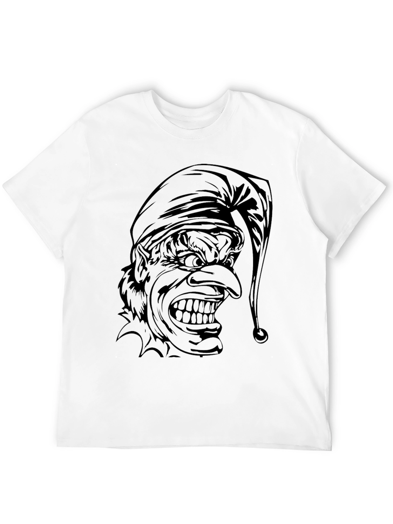 Mens Black Evil Jester Graphic T-Shirt