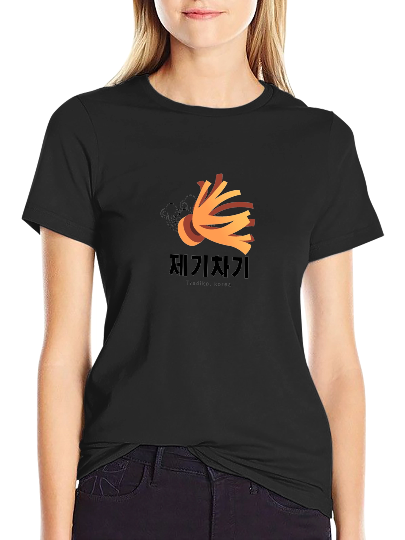 Jegi Chagi Traditional Korea Black T-Shirt