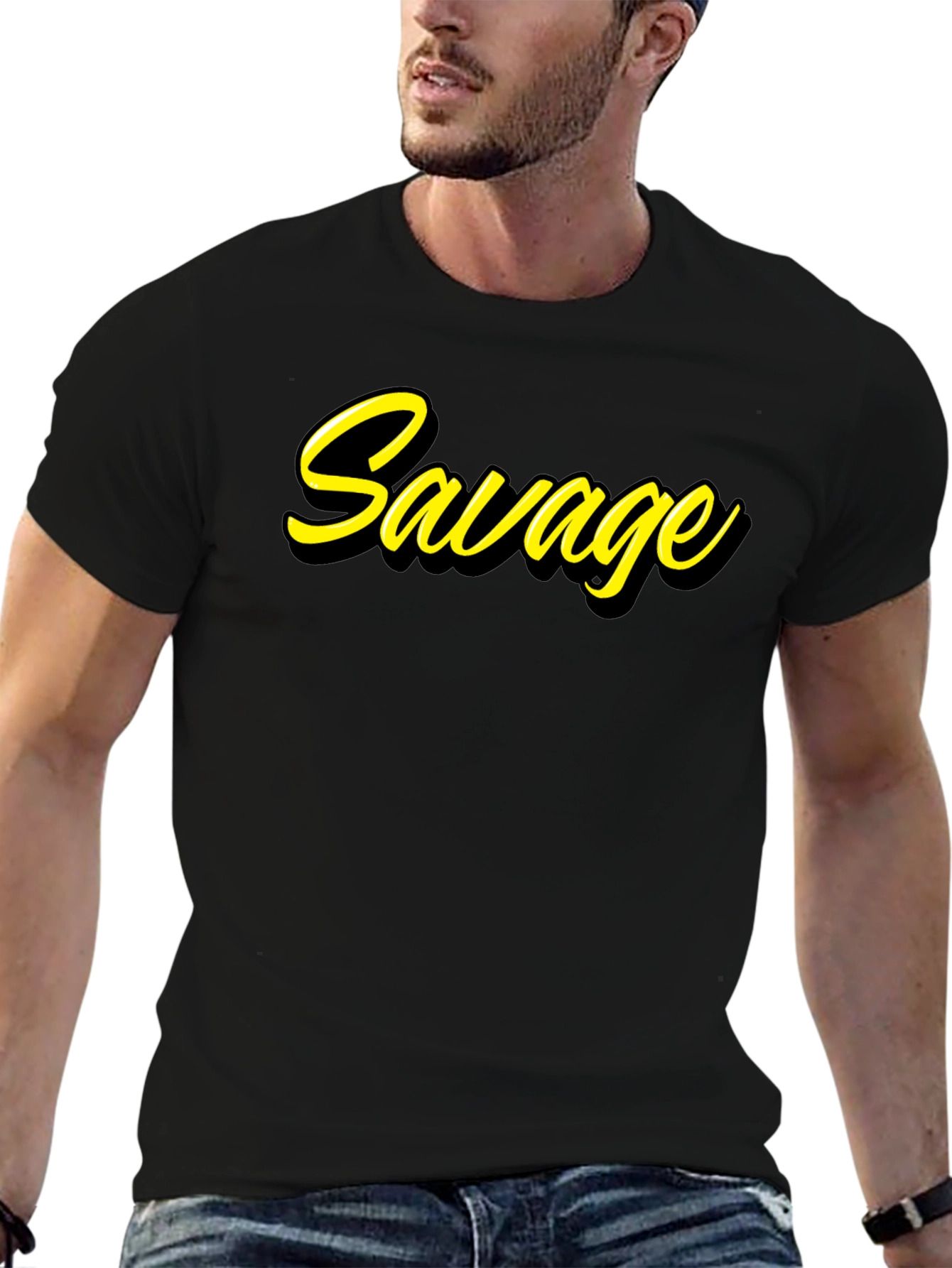 Savage Graphic Tee - Black Cotton T-Shirt