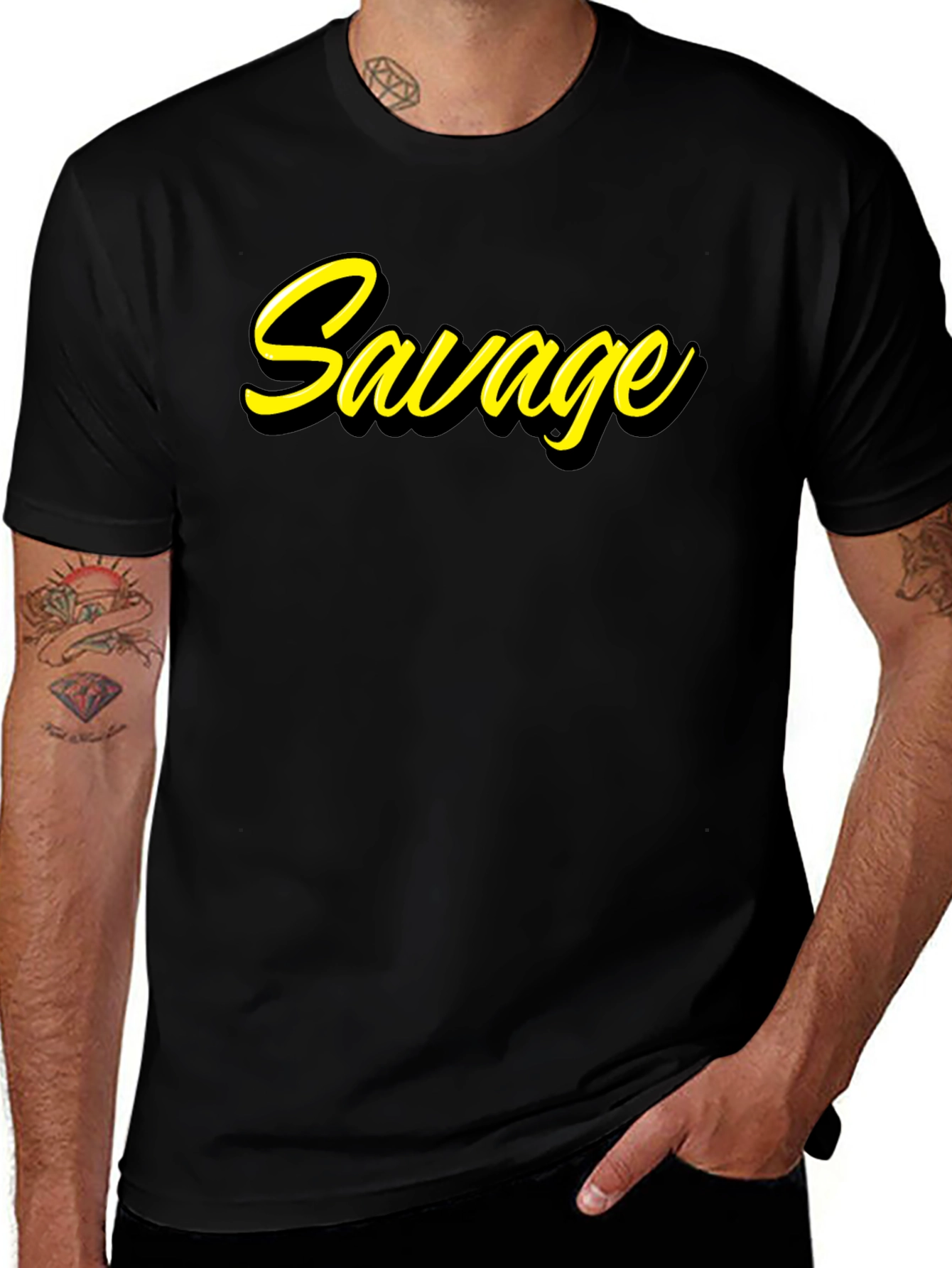 Savage Graphic Tee - Black Cotton T-Shirt