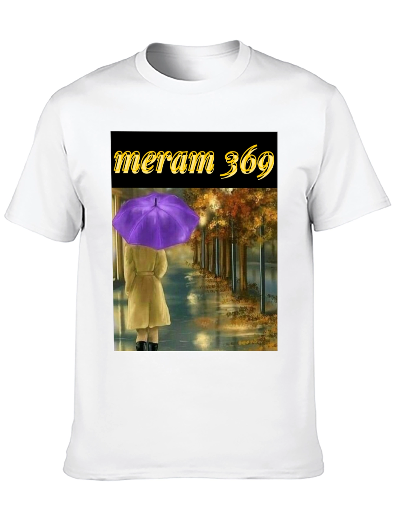 Meram 369 Graphic T-Shirt: Rainy Day Autumn Scene