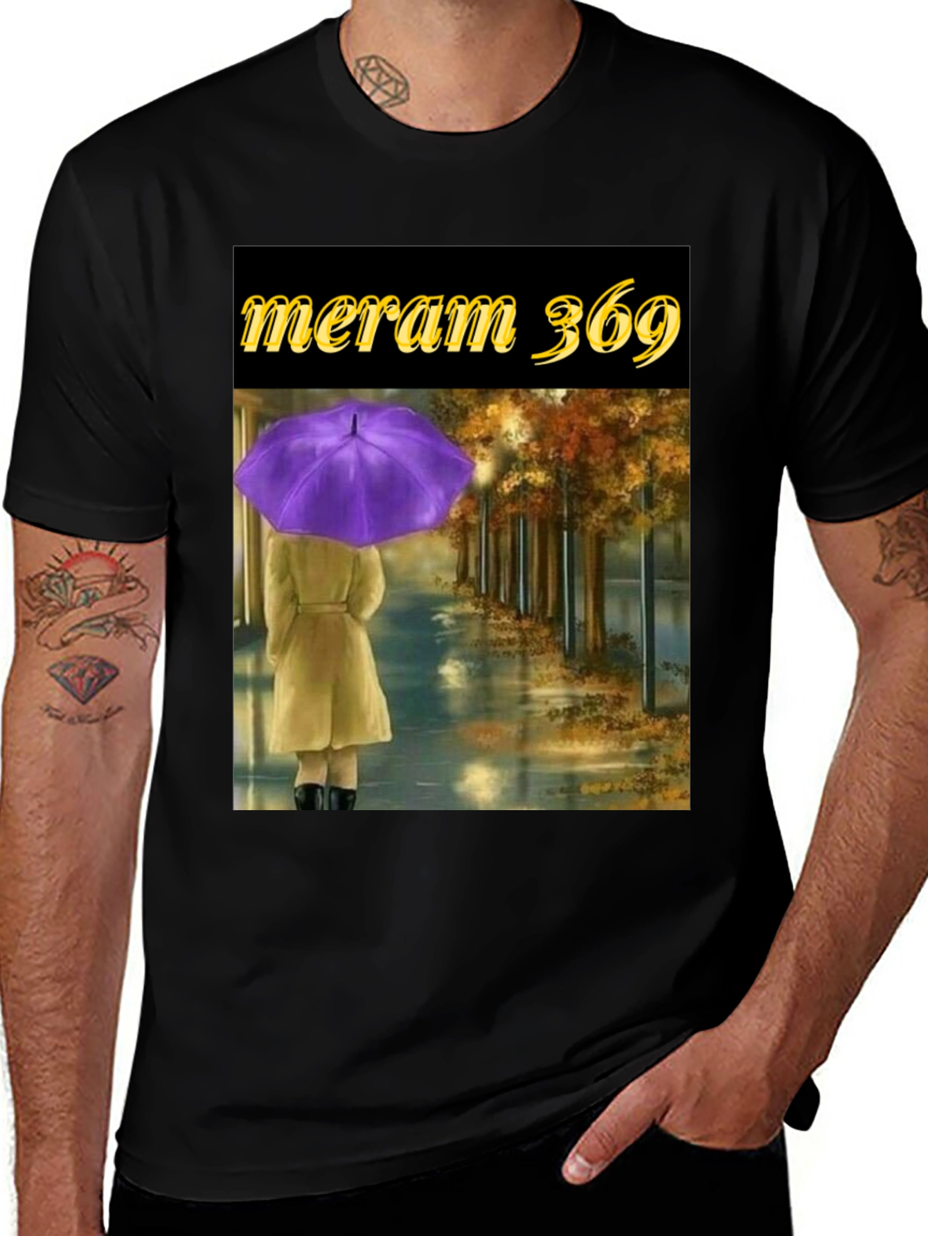 Meram 369 Graphic T-Shirt: Rainy Day Autumn Scene