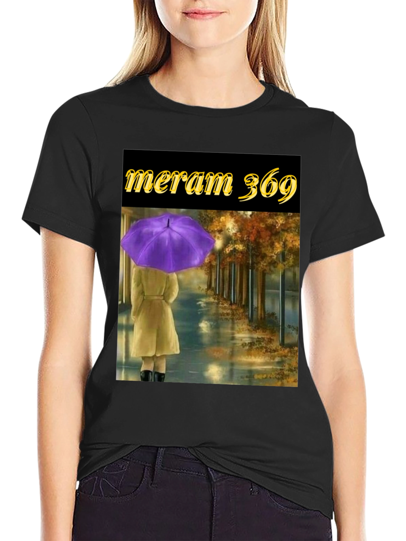 Meram 369 Graphic T-Shirt: Rainy Day Autumn Scene