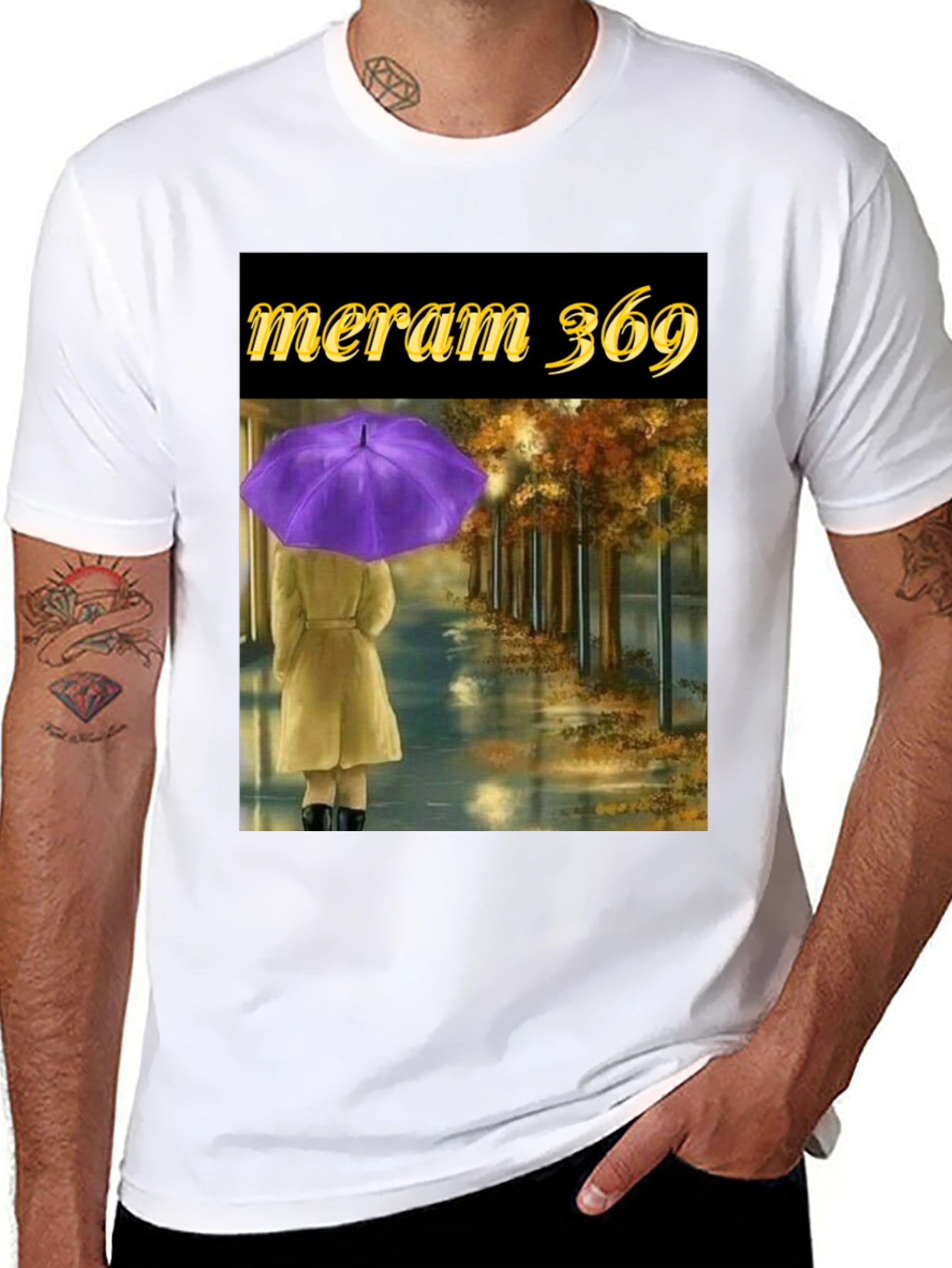 Meram 369 Graphic T-Shirt: Rainy Day Autumn Scene
