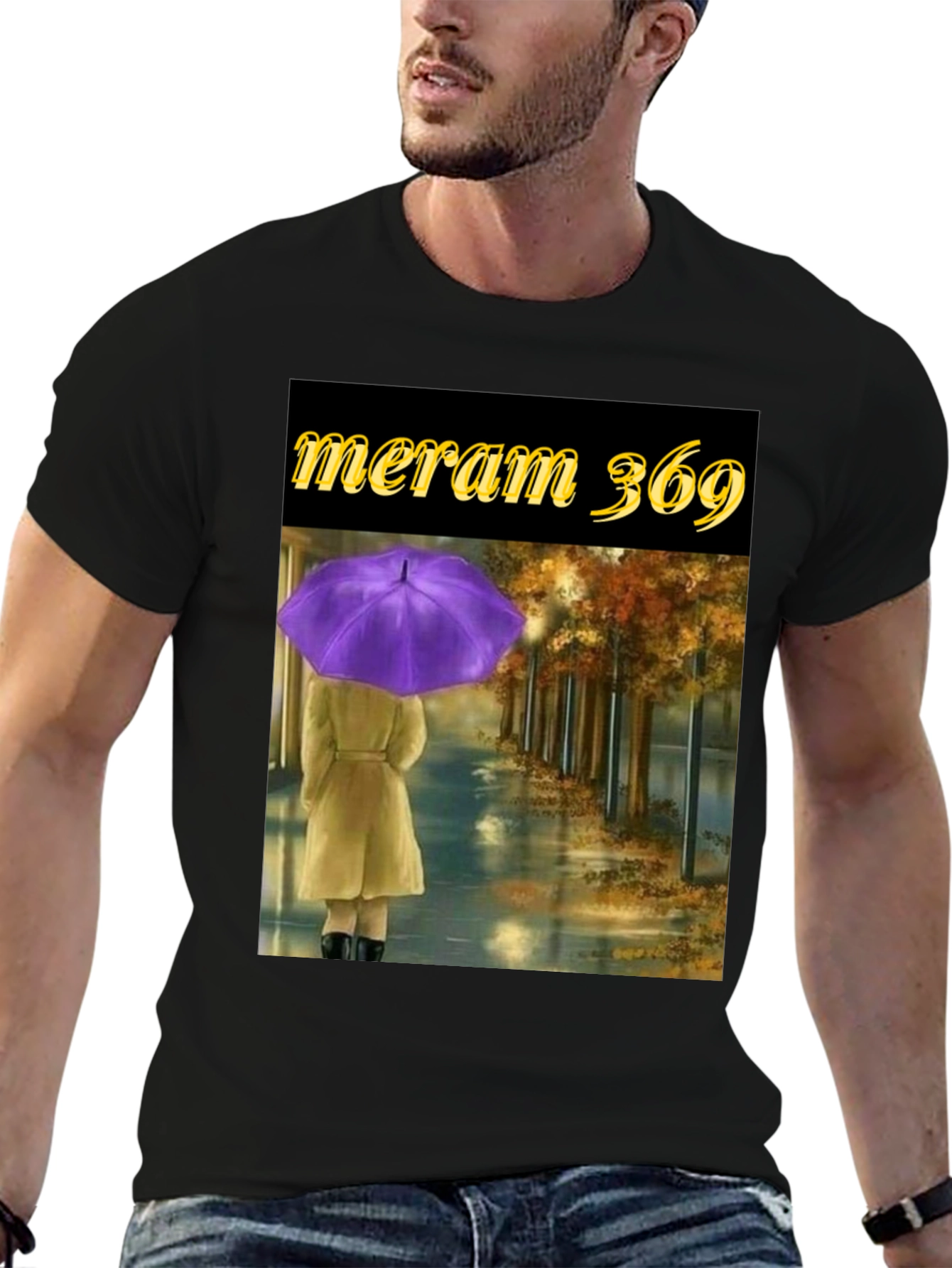Meram 369 Graphic T-Shirt: Rainy Day Autumn Scene