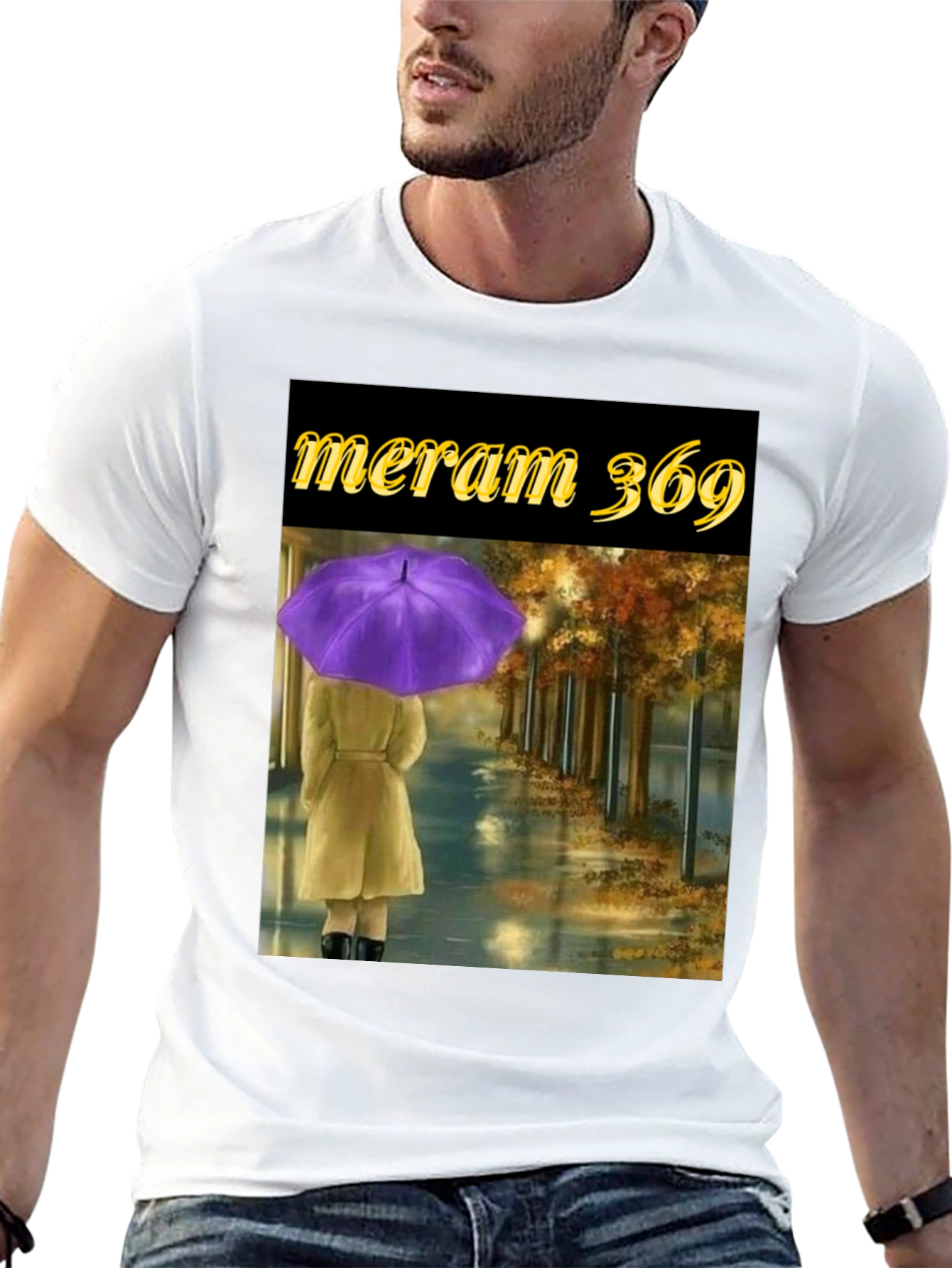 Meram 369 Graphic T-Shirt: Rainy Day Autumn Scene