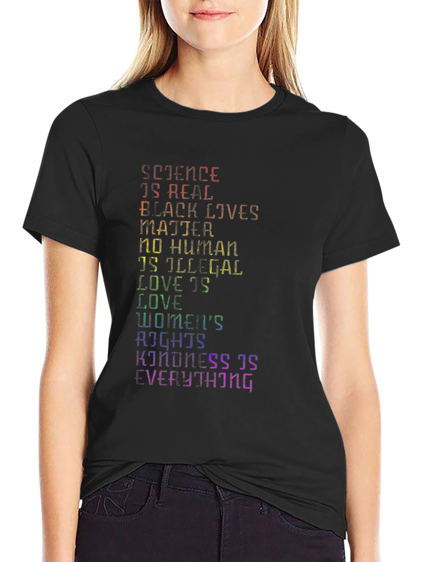 Equality & Kindness Graphic T-Shirt - Black