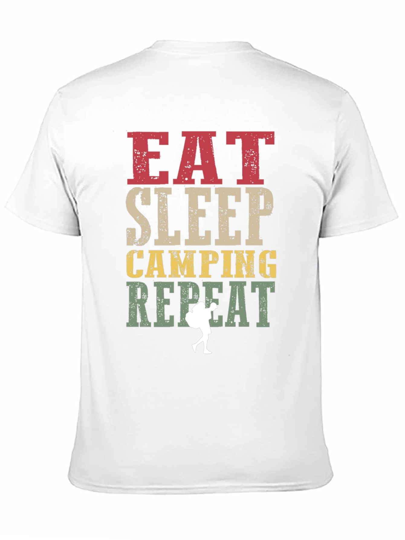 Eat Sleep Camping Repeat Black Graphic T-Shirt