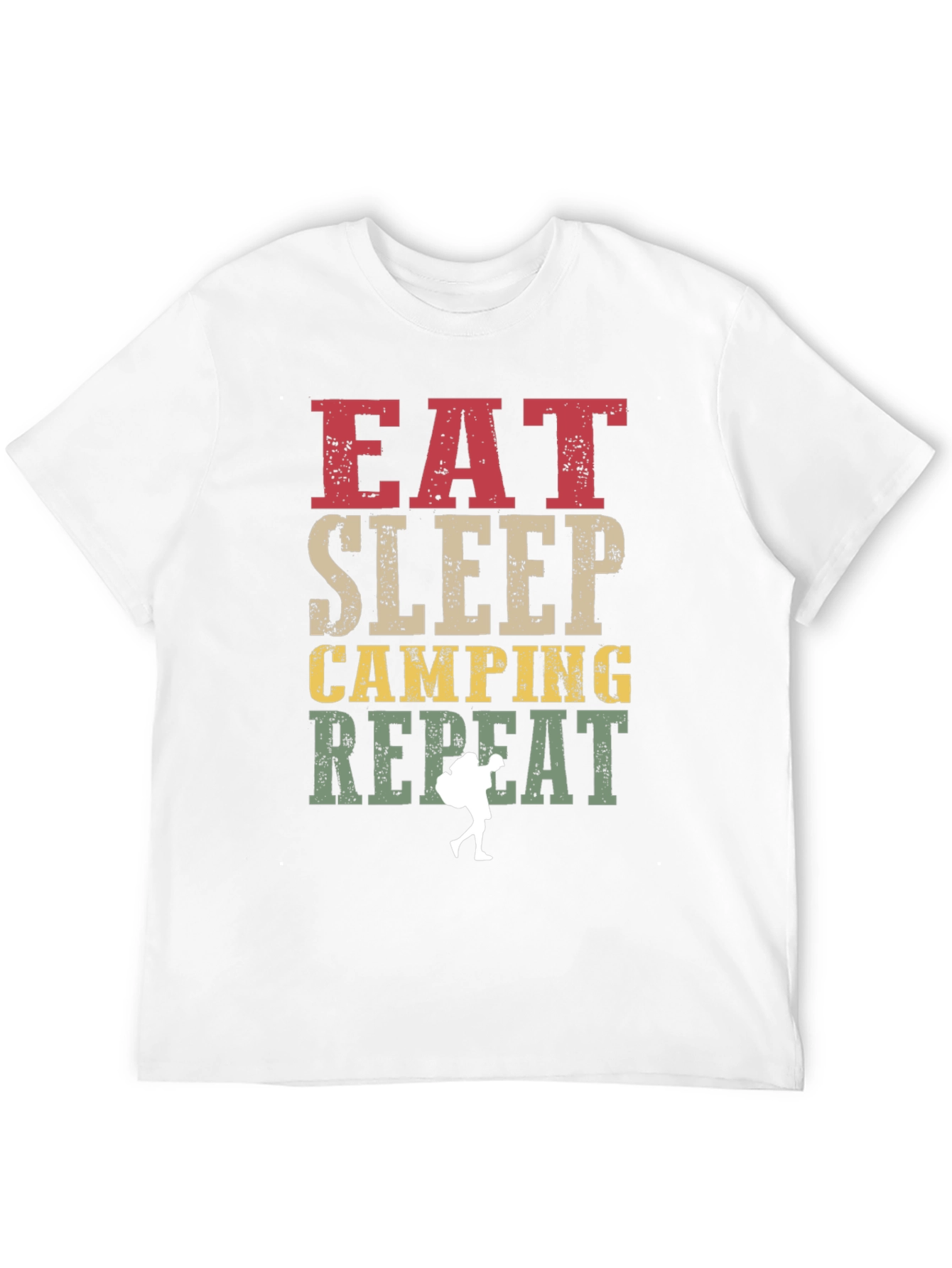 Eat Sleep Camping Repeat Black Graphic T-Shirt