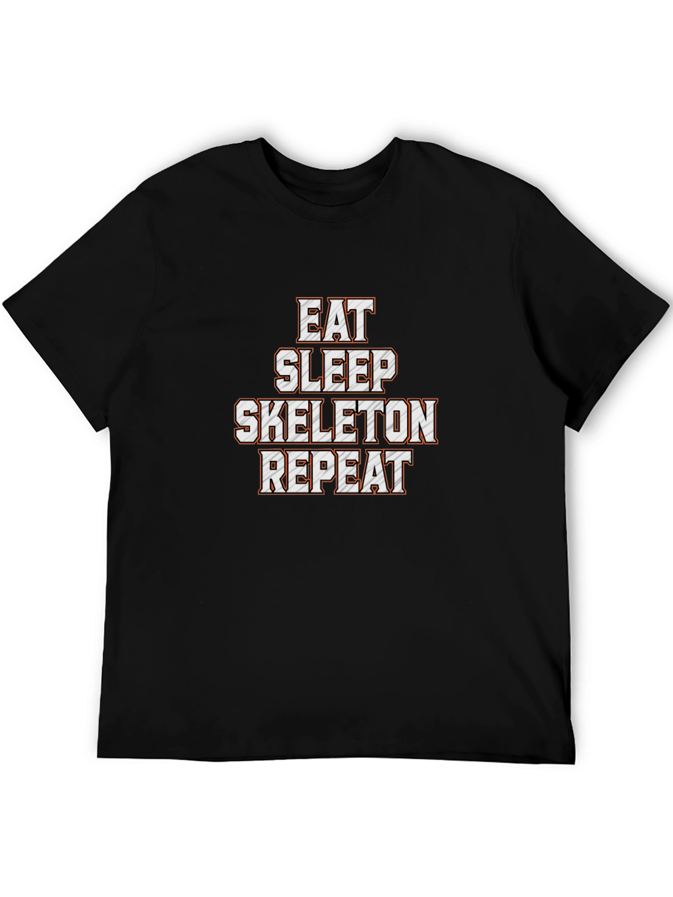 Eat Sleep Skeleton Repeat Black Graphic Tee