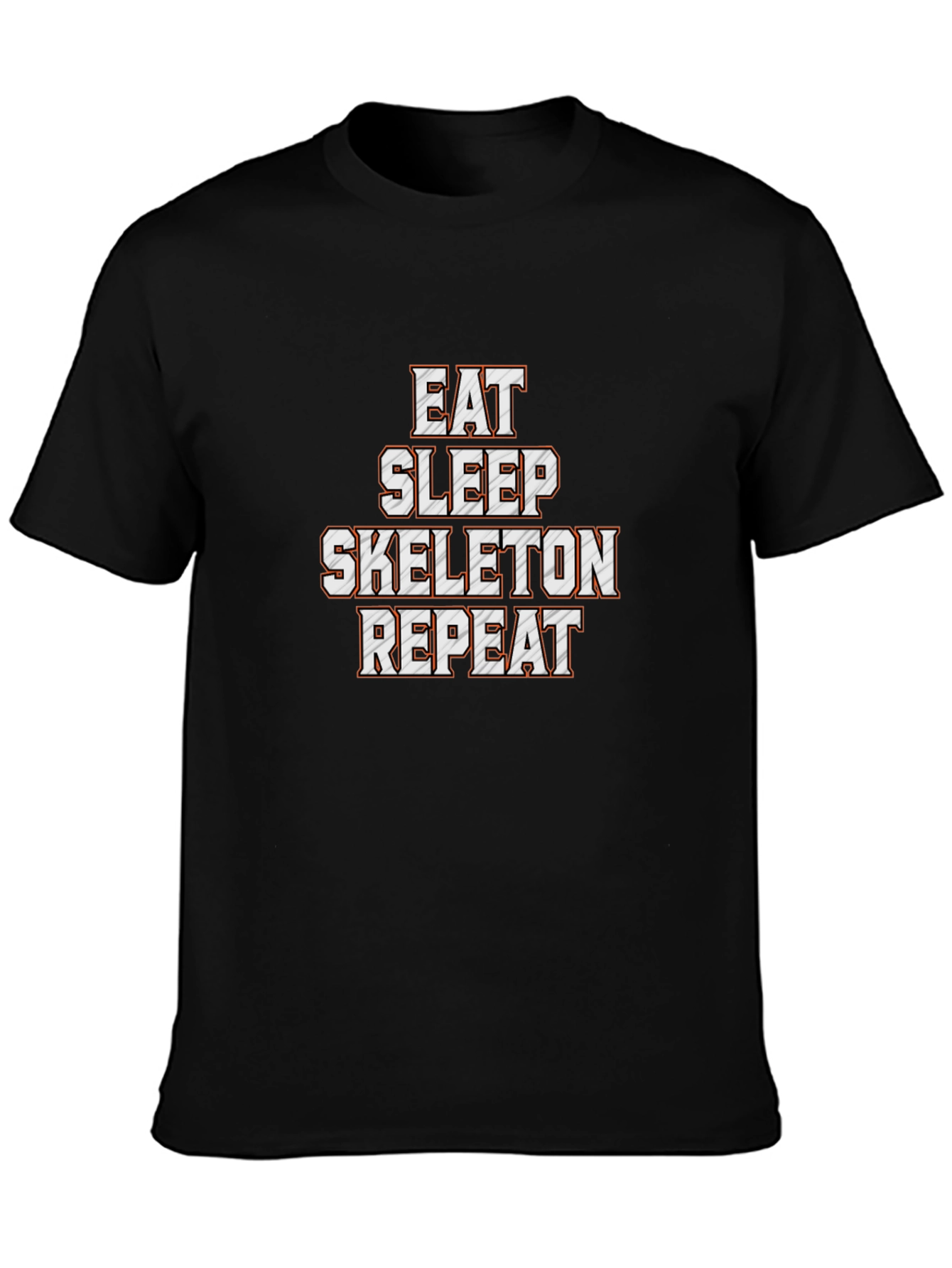 Eat Sleep Skeleton Repeat Black Graphic Tee