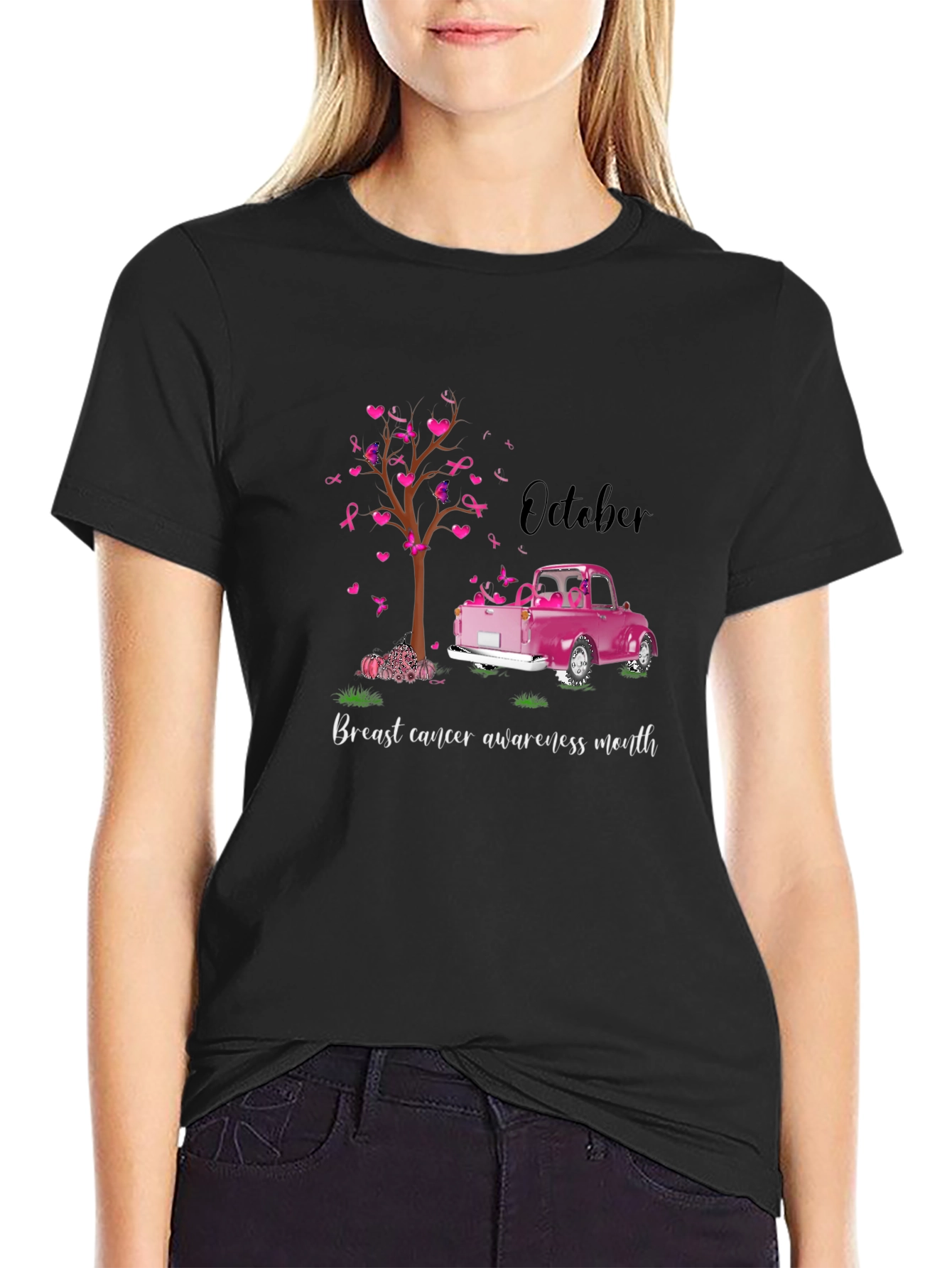 Breast Cancer Awareness Month Black T-Shirt