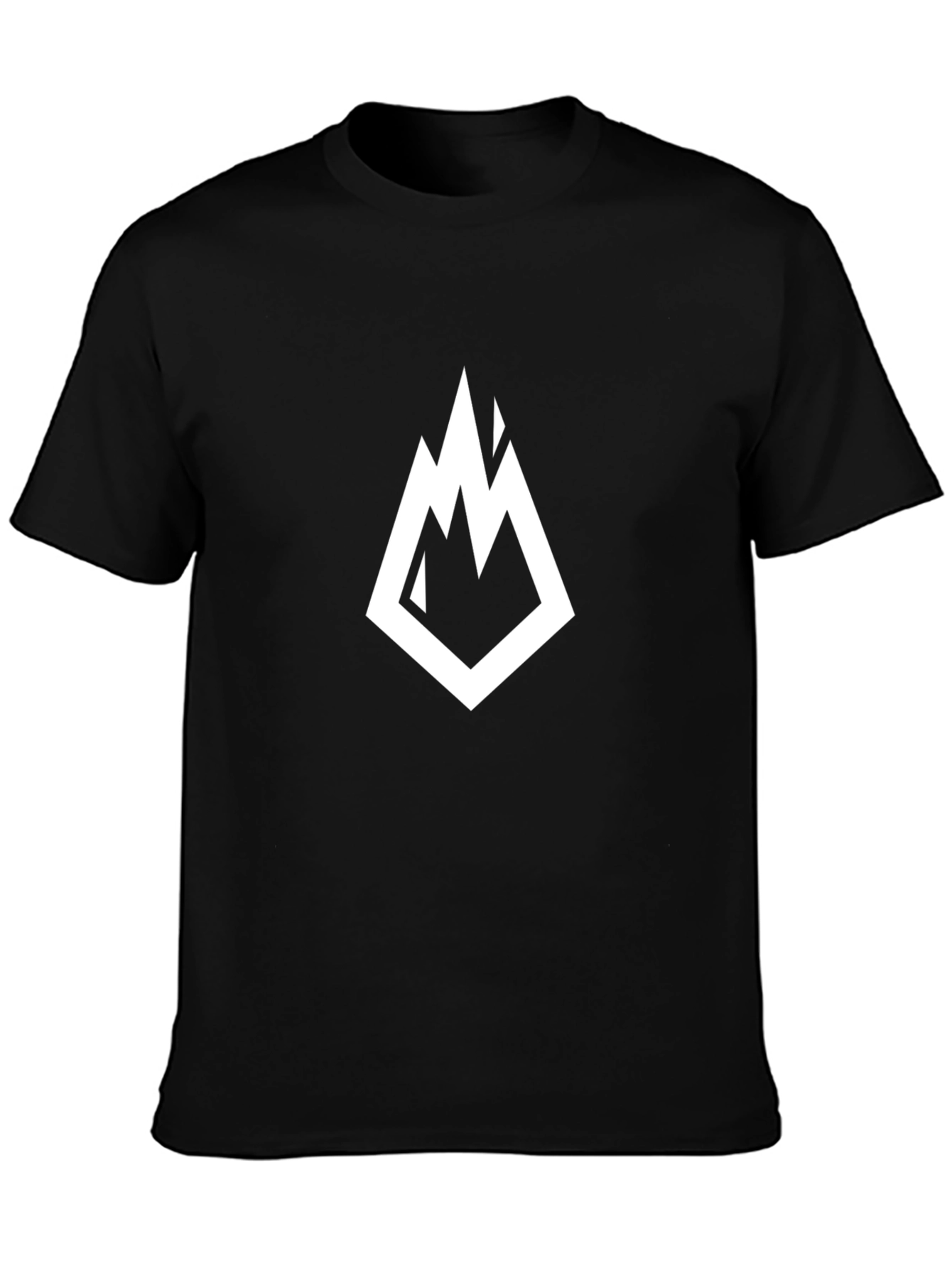 Black T-Shirt with Mountain Peak Logo