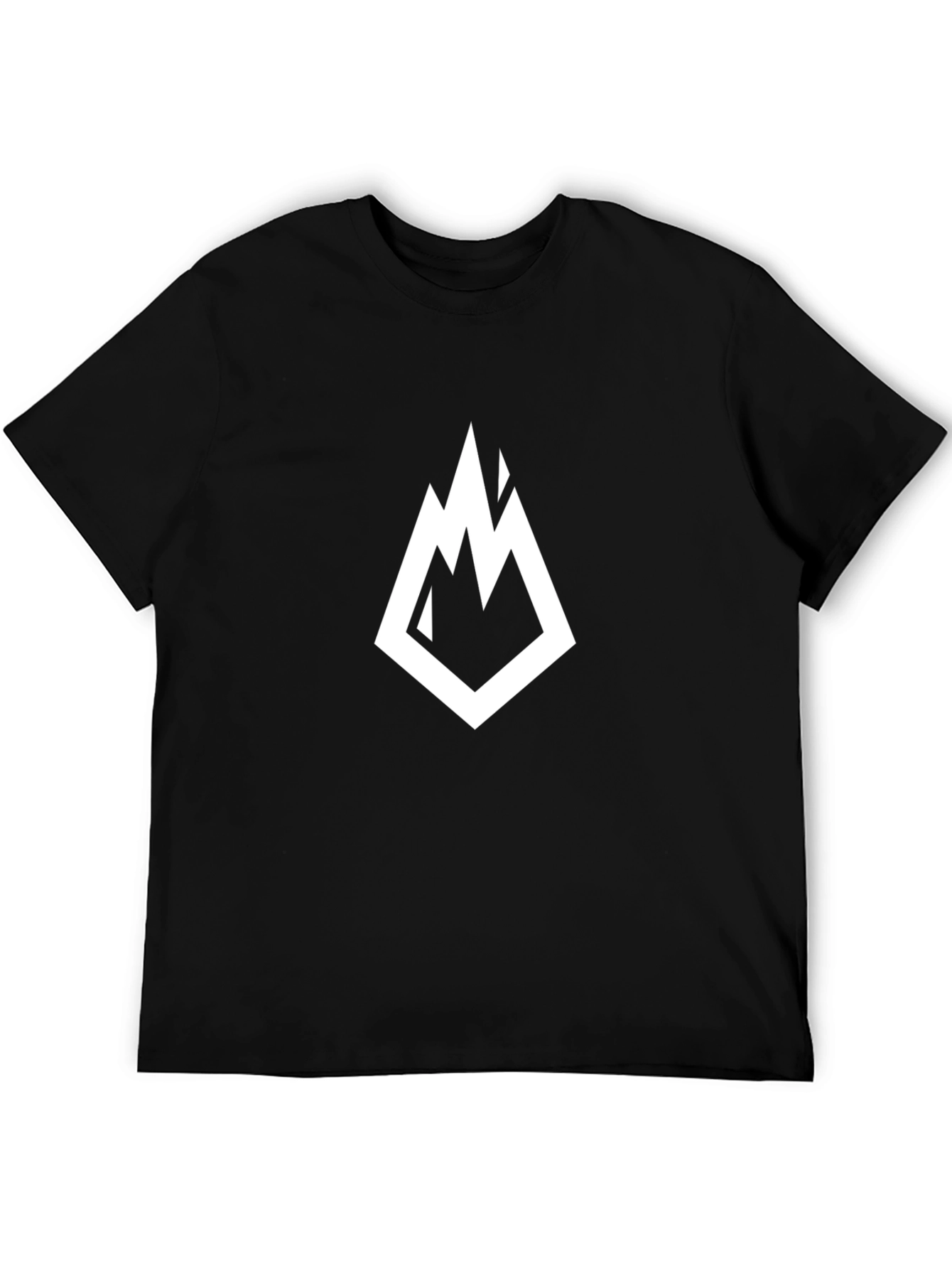 Black T-Shirt with Mountain Peak Logo
