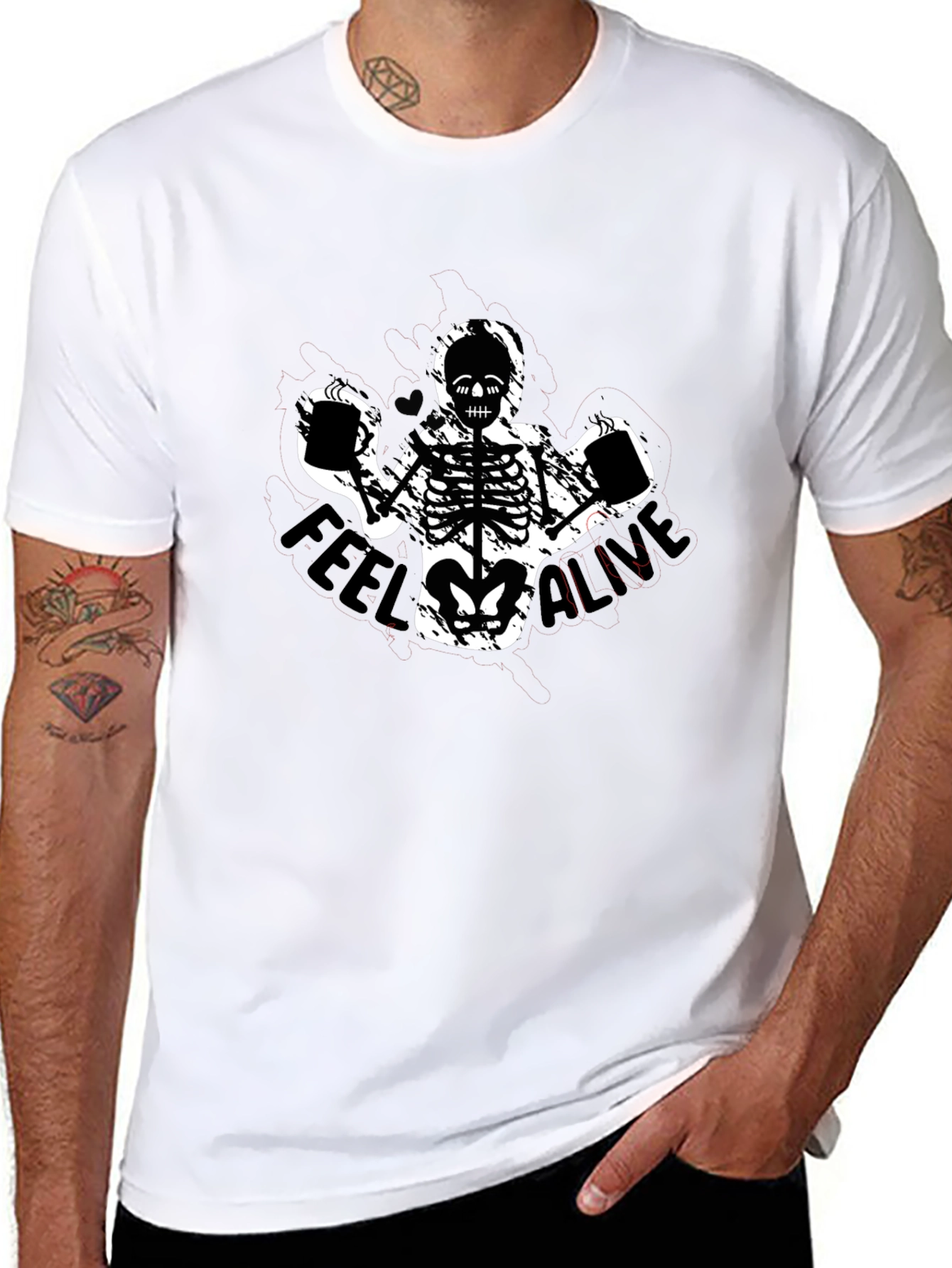Feel Alive Skeleton Graphic T-Shirt