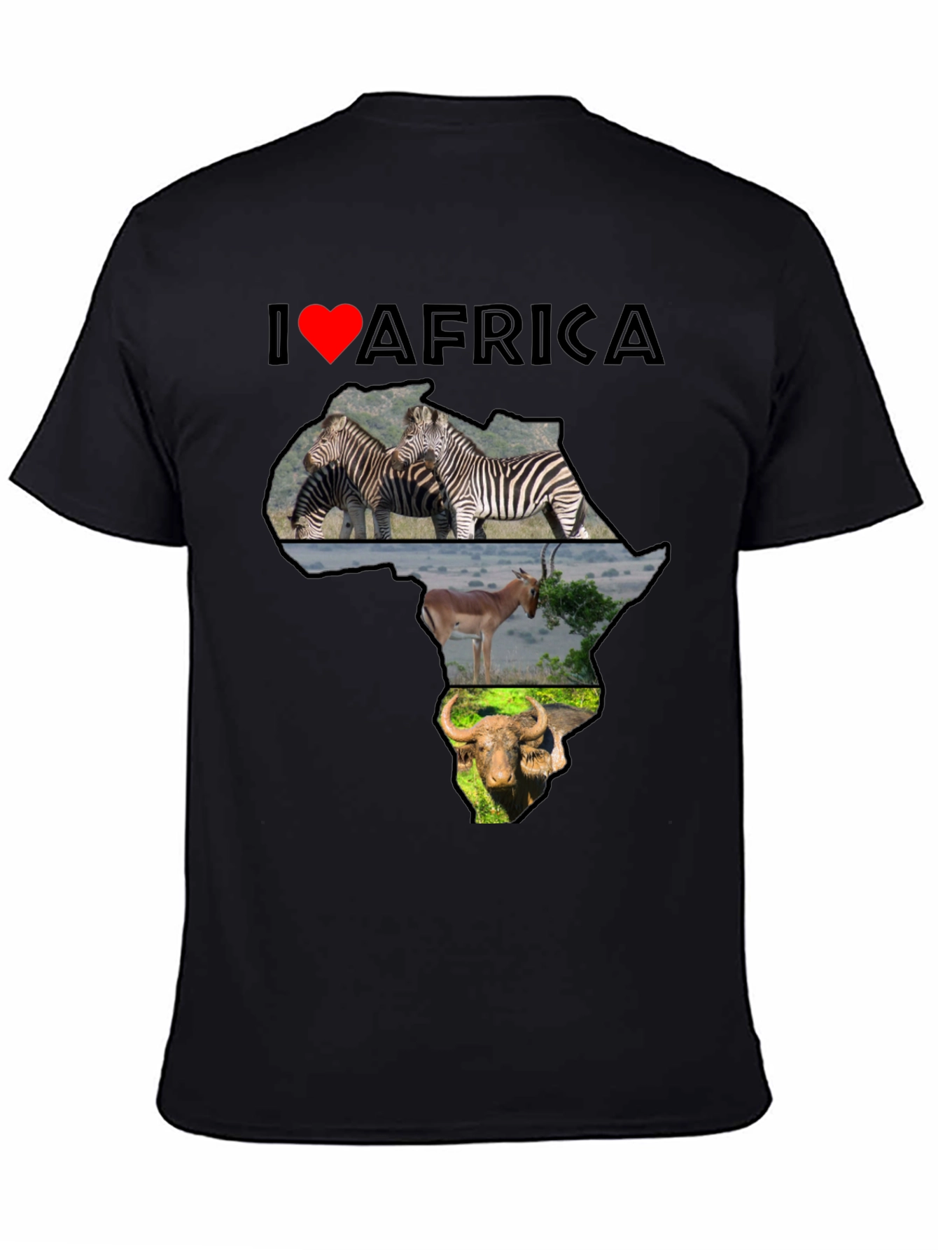 I Love Africa Graphic T-Shirt - Wildlife Design