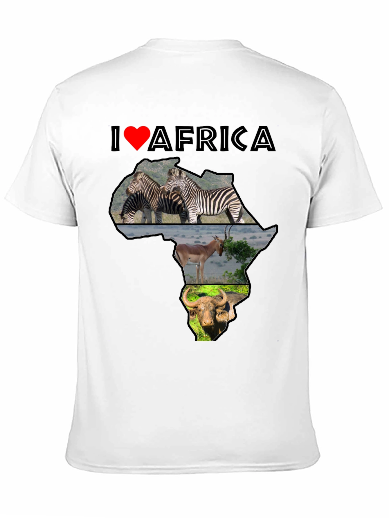 I Love Africa Graphic T-Shirt - Wildlife Design