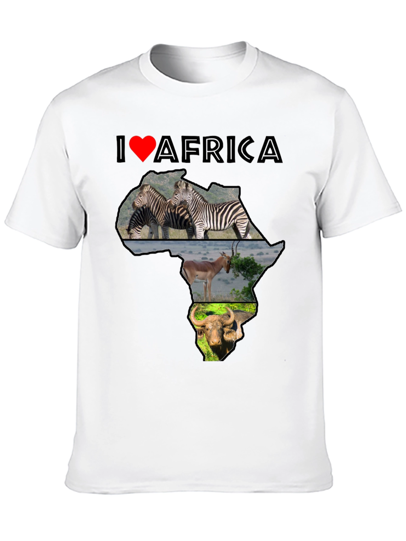 I Love Africa Graphic T-Shirt - Wildlife Design