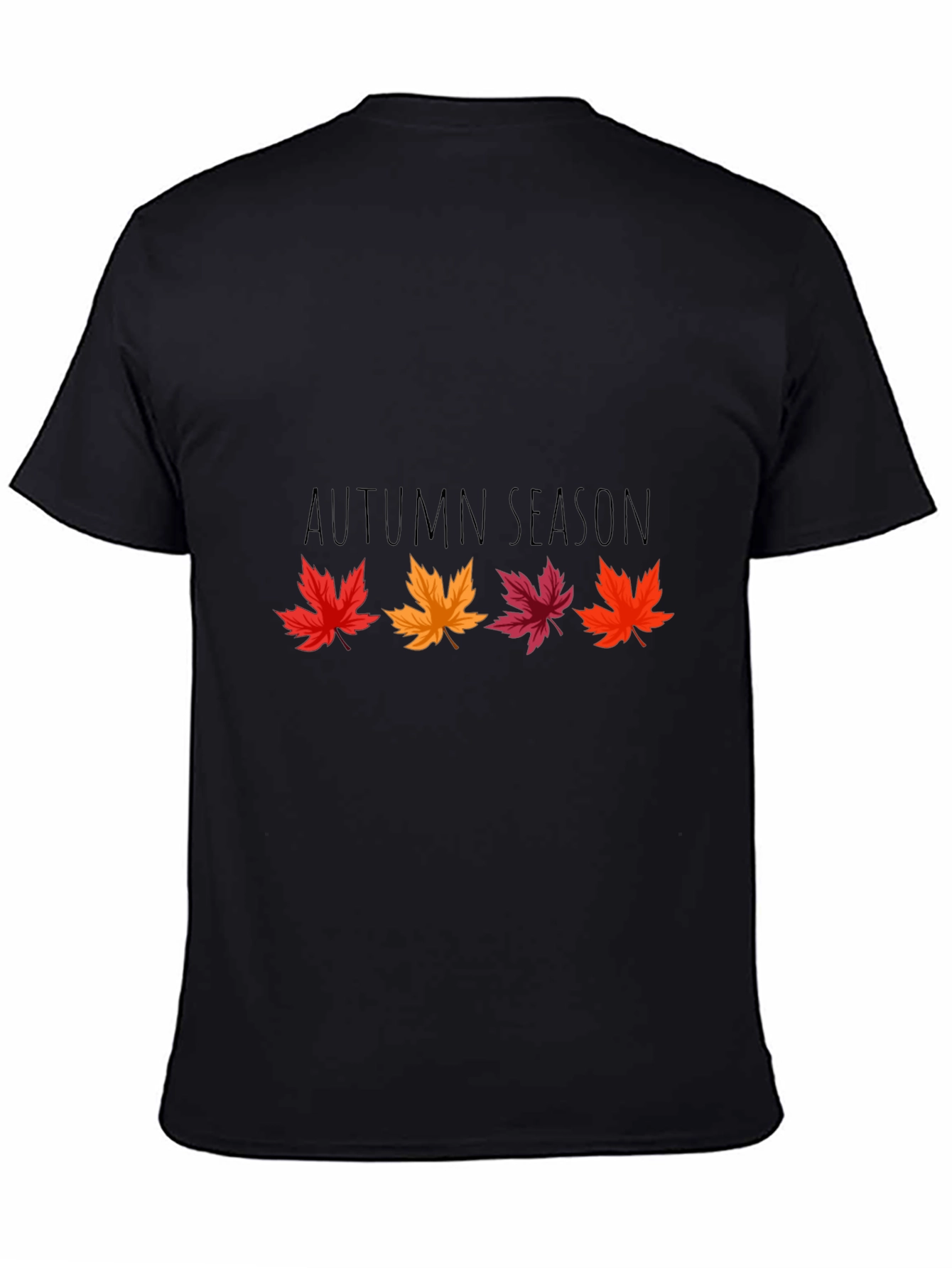 Autumn Season Black Graphic T-Shirt