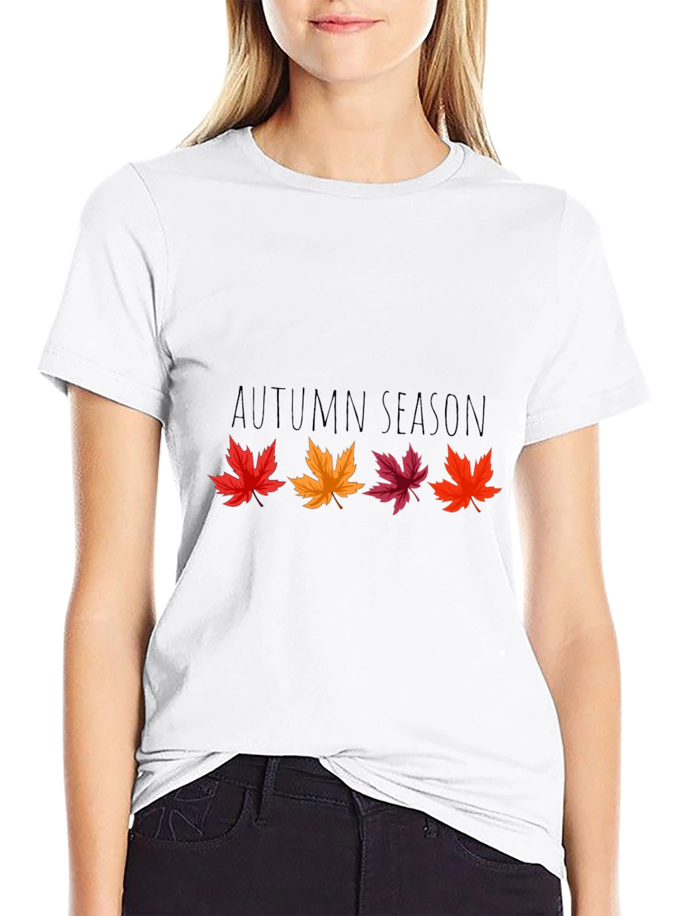 Autumn Season Black Graphic T-Shirt